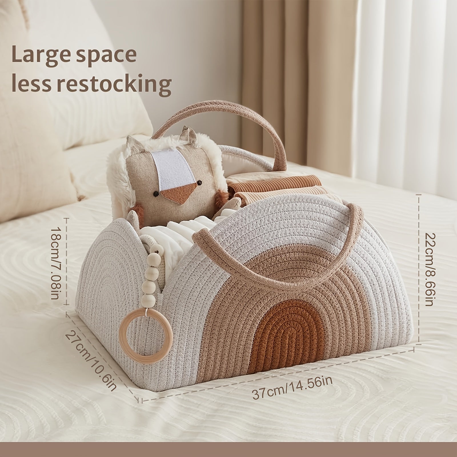 Grote Geweven Luiertas voor Moeders - Duurzaam Polyester, Perfect voor Kinderwagens en Verschoontafels