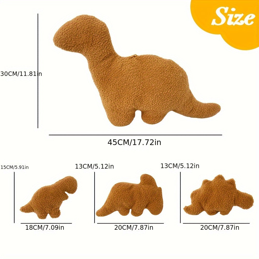 Set van 4 Dino Nugget Kussens - Creatieve Dinosaurus Knuffels voor Feestjes & Thema Decoraties - Kerstcadeau