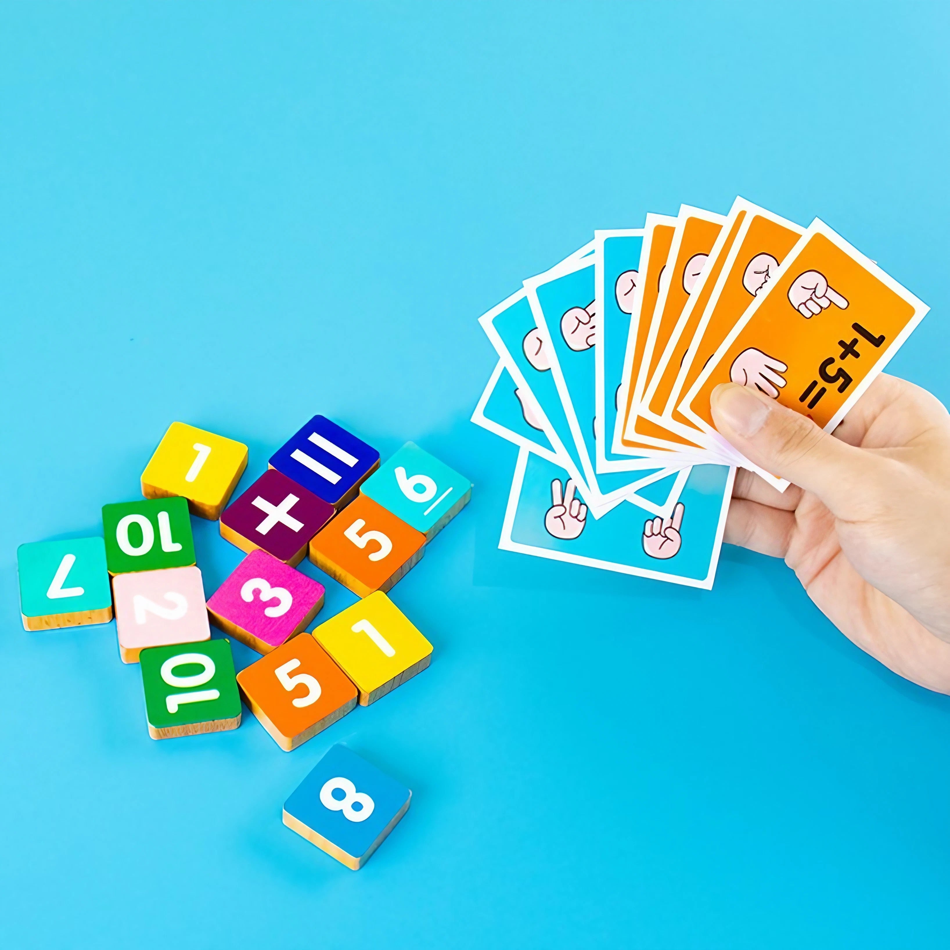 Houten Rekenbord voor Kinderen – Educatief Telhulpmiddel met Vinger- & Cijferinstructie voor Optellen & Aftrekken