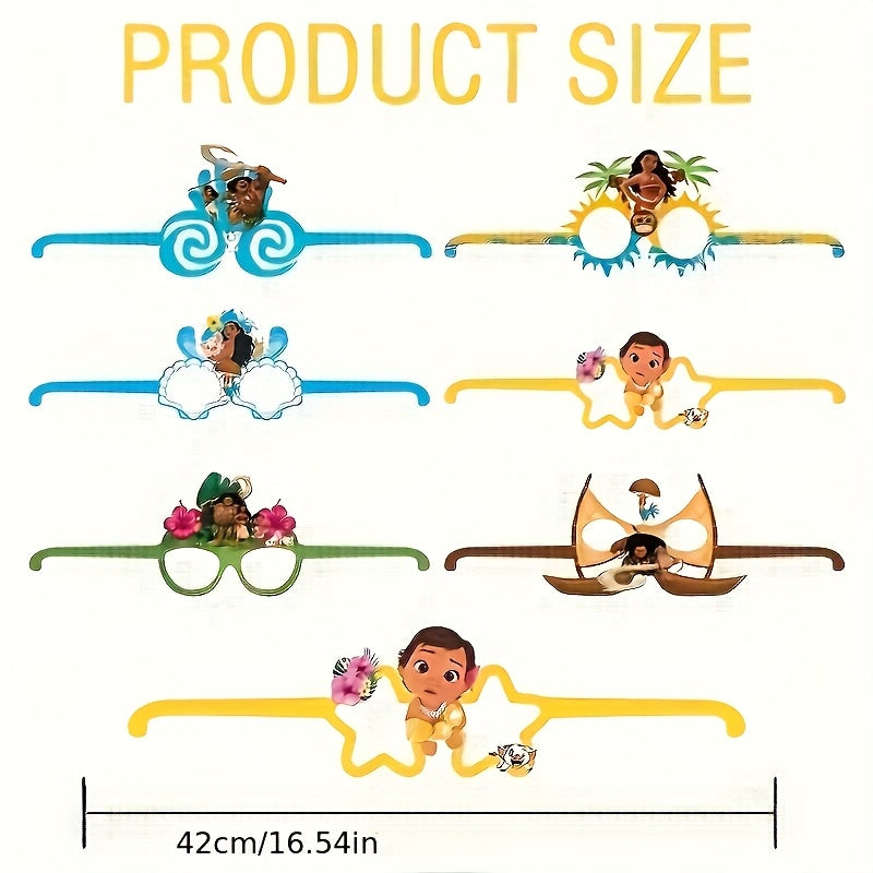 12-delige Feestset Moana Thema | Papieren Brillen & Decoraties | Party Accessoires voor Verjaardag & Feest