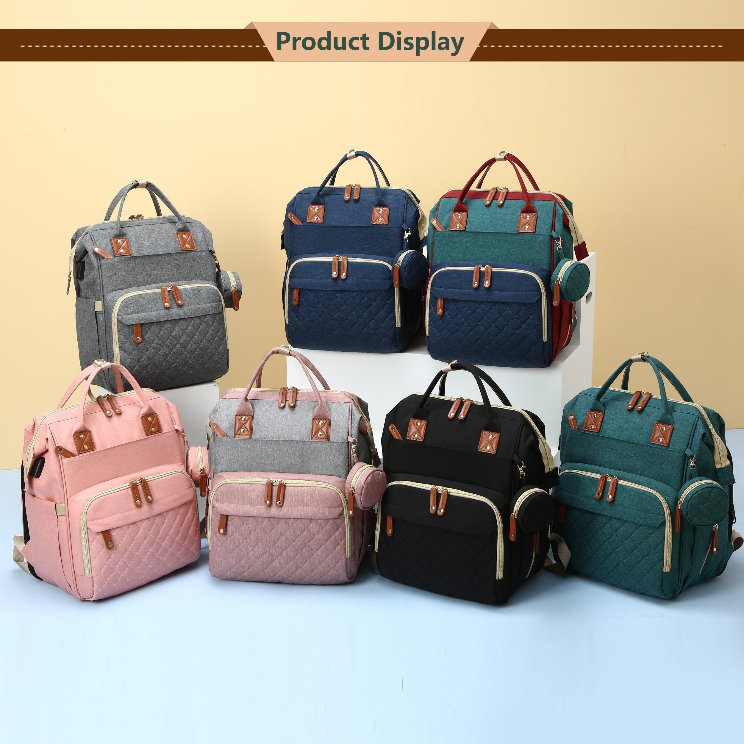 Grote Multifunctionele Waterdichte Luiertas | Trendy Tas met Verschoonstation, Reistas Rugzak