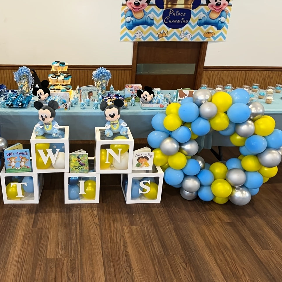 5-Pack Aanpasbare Letterballon Dozen | Papieren Blokkendoos Kit Dubbele Alfabetset (A-Z) voor Gepersonaliseerde Feestdecoraties