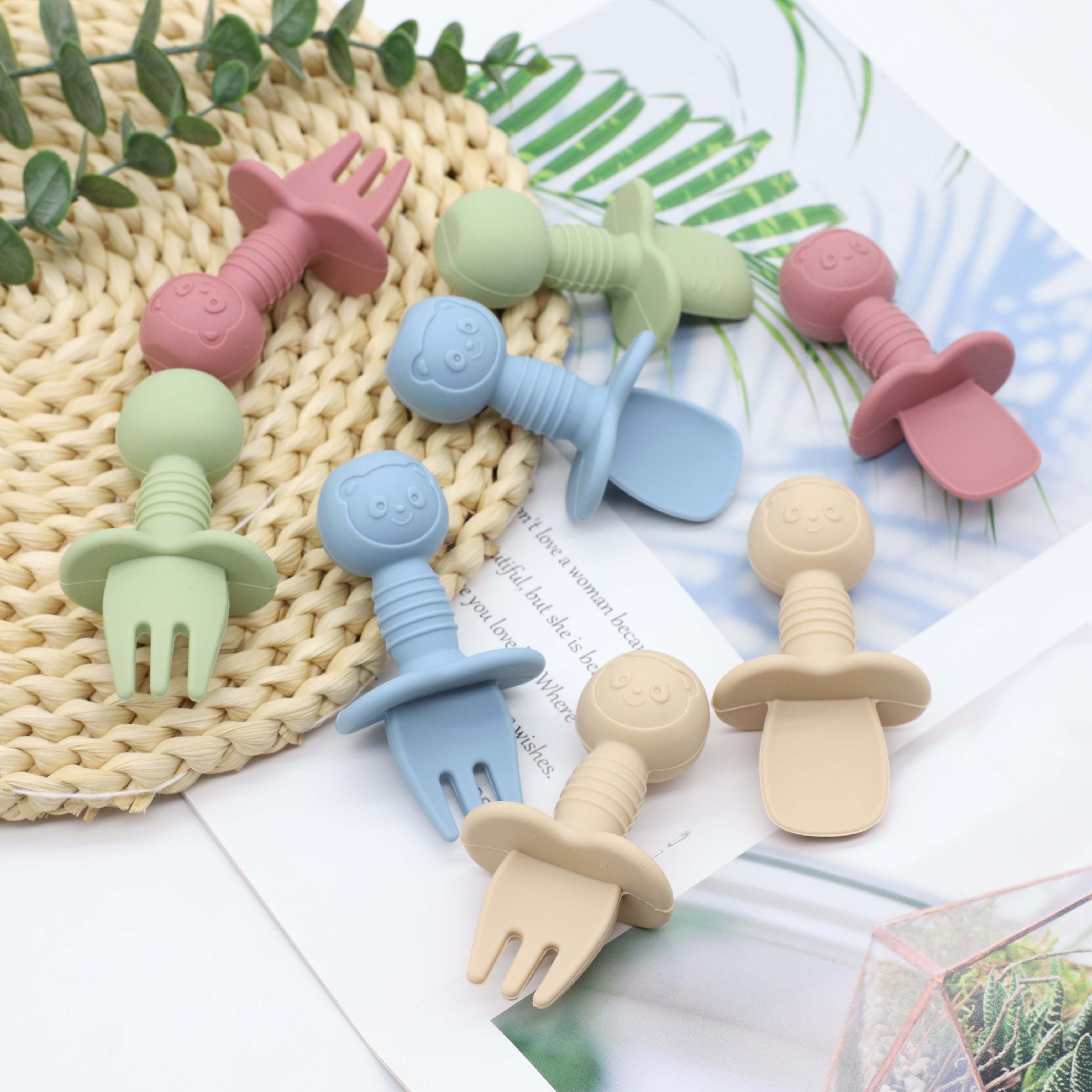 Schattige Lepel en Vork, Korte Lepel en Vork, Voedselveilig Lepel en Vork Tafelware Set