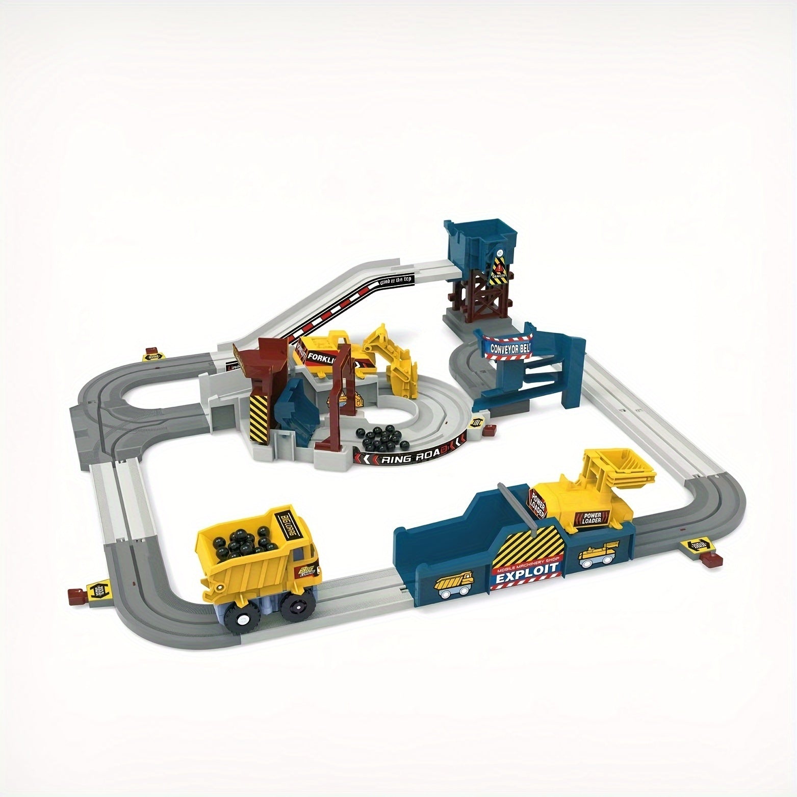 Constructie Avontuur Treinset | Elektrisch Voertuig op Inertiespoor, Geschikt voor Kinderen 3+