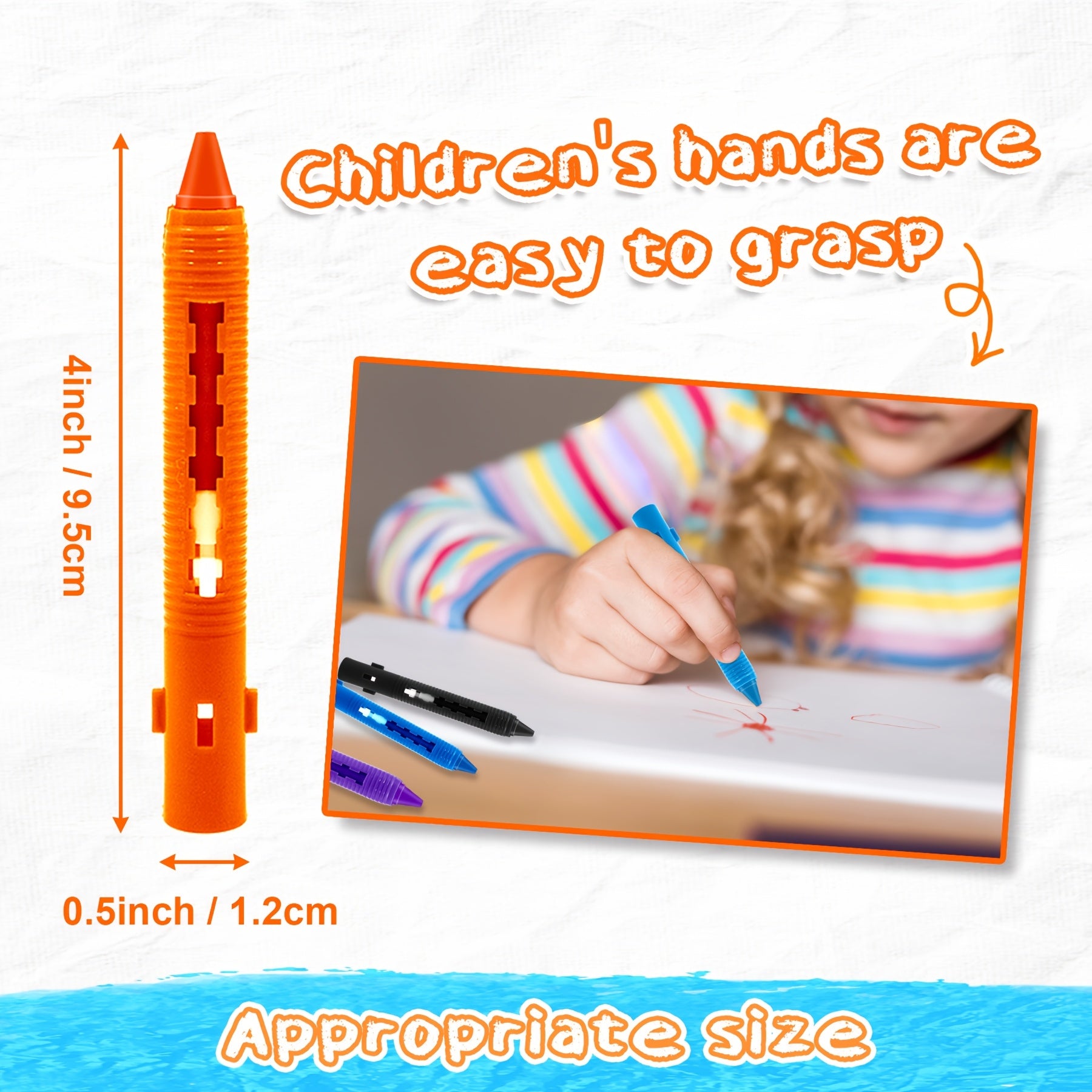 12-delige Wasbare Badkrijt Set | Levendige, Niet-Giftige Badkamer Markers, Ruimte-Thema Speelgoed, Gemakkelijk Schoon te Maken, Perfect voor Jonge Kinderen