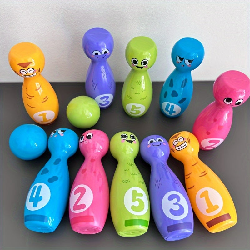 12-delige Bowling Set voor Kinderen met Vrolijke Prints – Indoor & Outdoor Speelgoed
