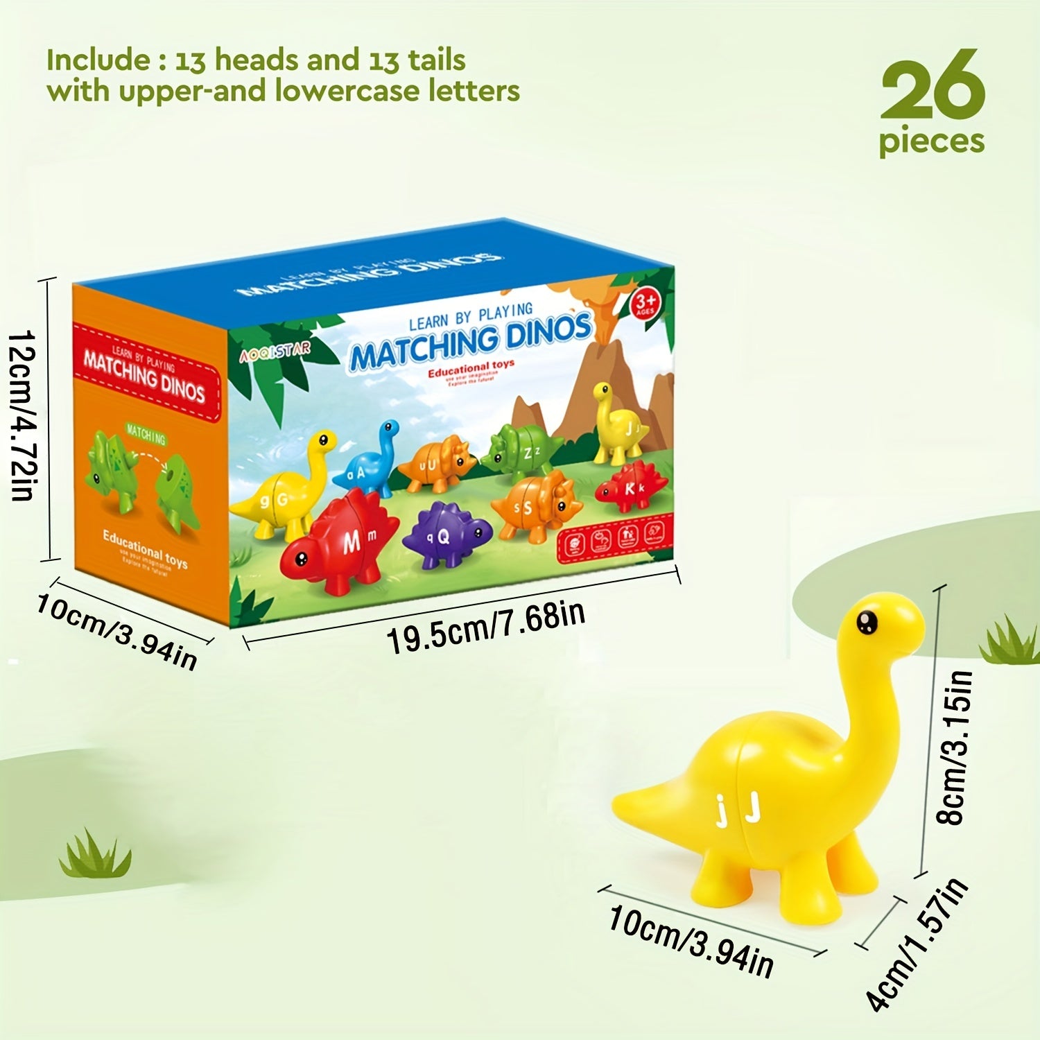 Dinosaur letter matching toys en number matching toys voor kinderen – kleurrijk educatief speelgoed om letters en cijfers te leren.