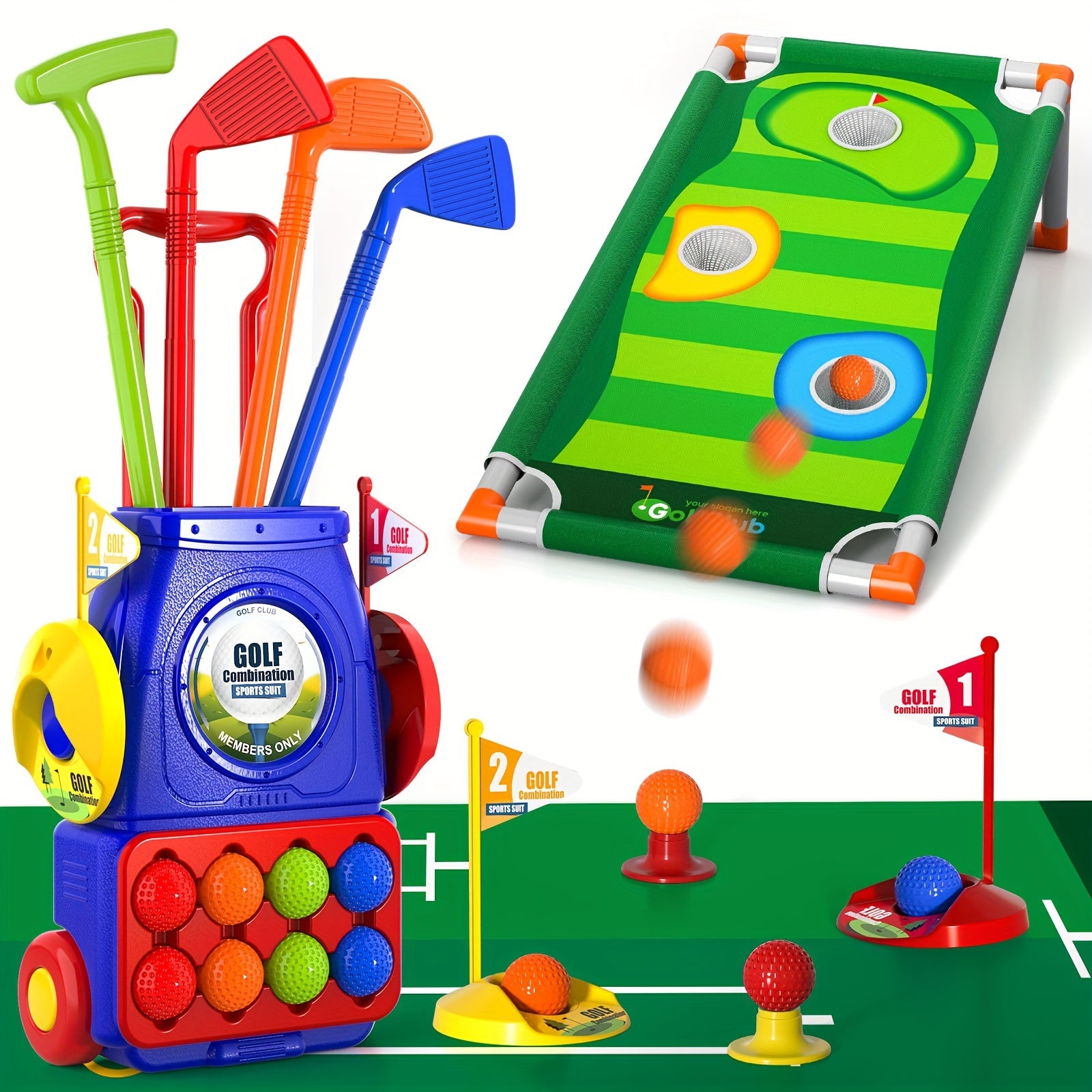 Geüpgrade Golfset voor Kinderen | Indoor en Outdoor Golf Speelgoed, Perfect Cadeau voor Jongens 4-5 Jaar, Ideaal voor Verjaardag en Kerst