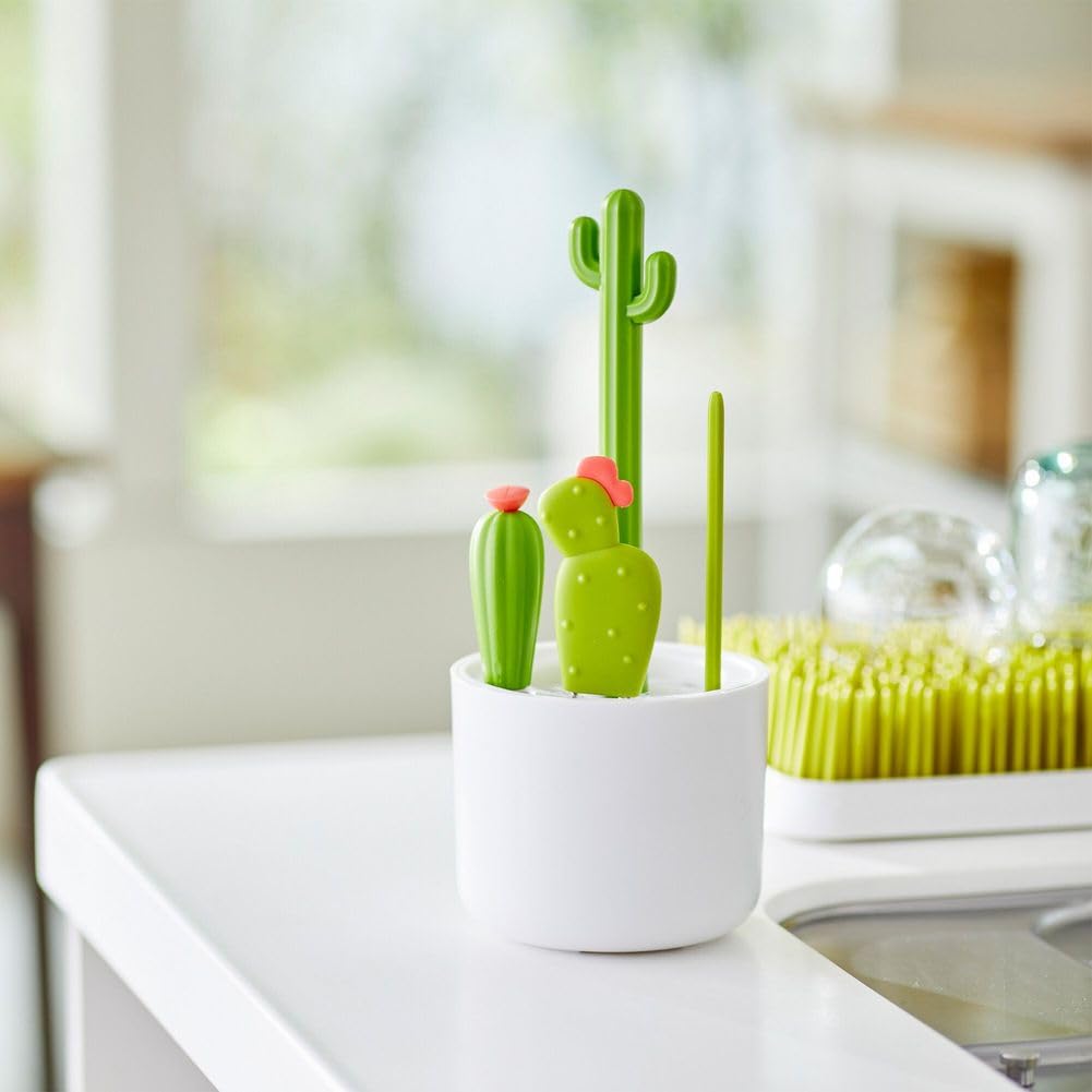 Cacti Baby Flesborstel Set | Bottle, Nipple, Detail & Straw Brushes | BPA-Vrij en Duurzaam | Baby Essentiële Accessoires