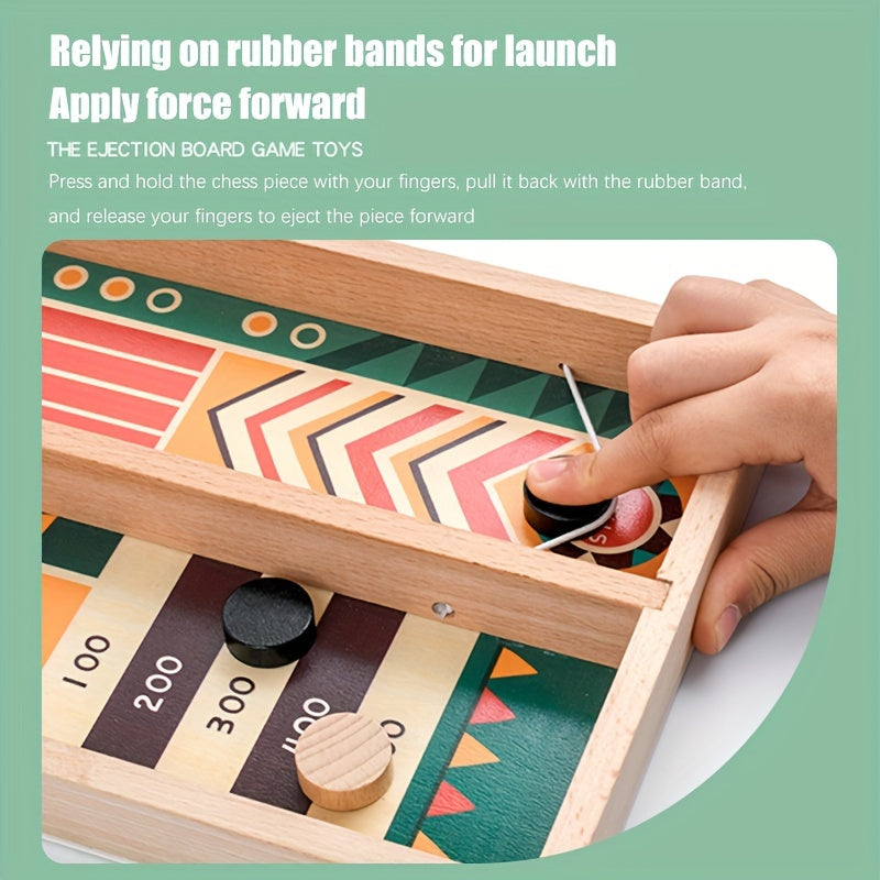 Houten Katapult Schaakspel | U-vormig 2-Speler Tafelspel, Educatief en Interactief, Leuk Cadeau