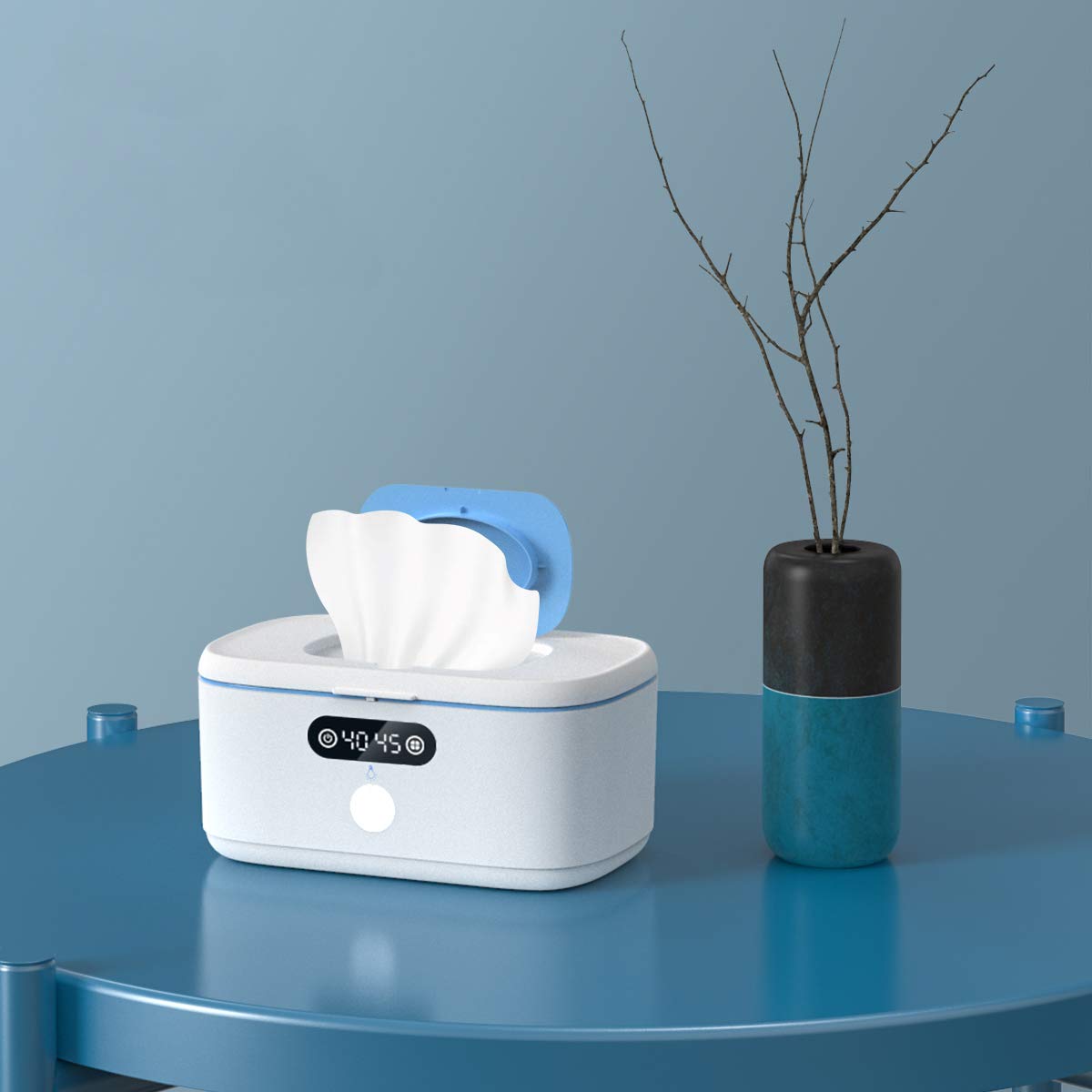 Billendoekjesverwarmer auto & thuis | dispenser met nachtlamp & temperatuurdisplay