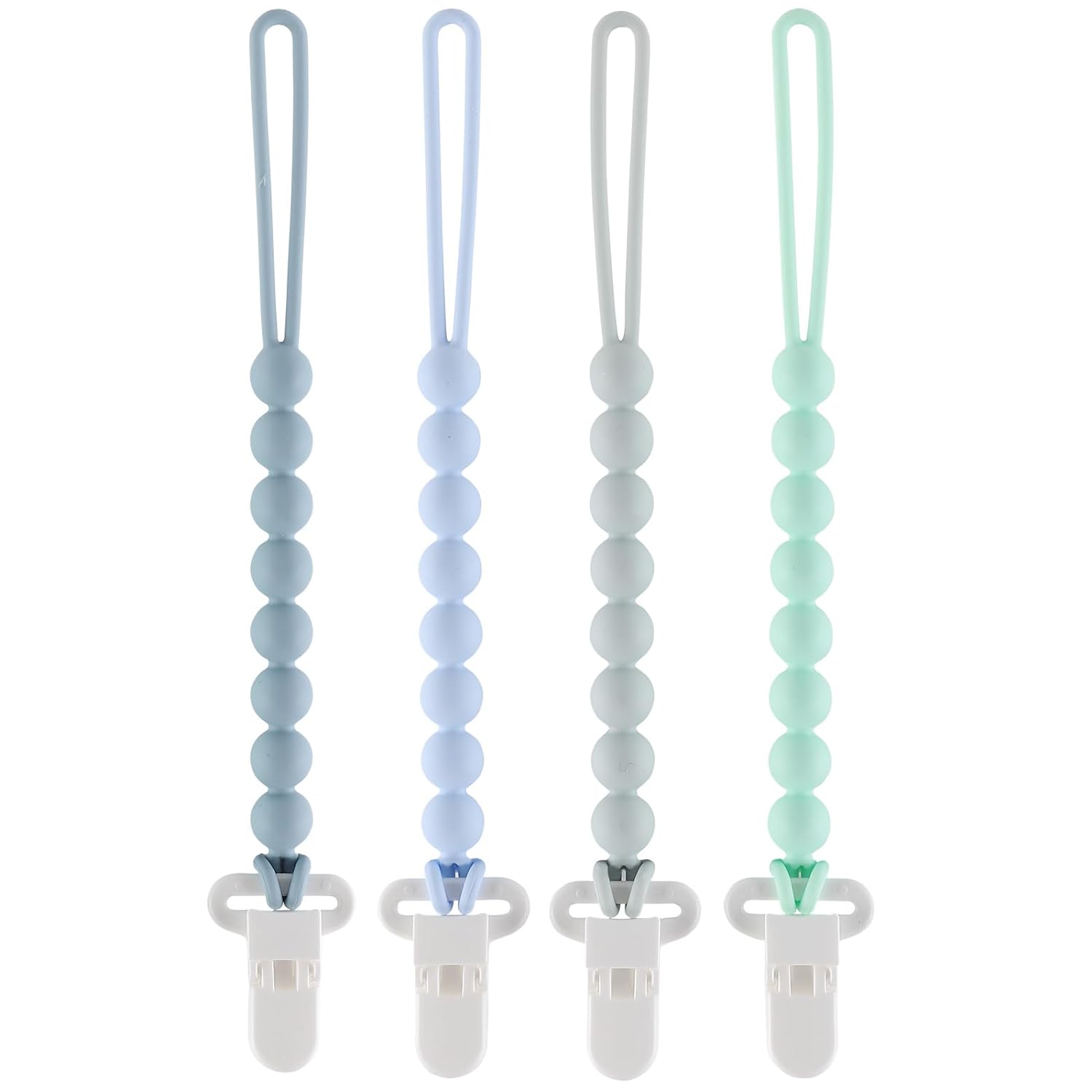 4-Pack Siliconen Fopspeen Clips voor Baby's | Teething Relief & Veilig voor Pasgeborenen | Praktisch Baby Accessoire