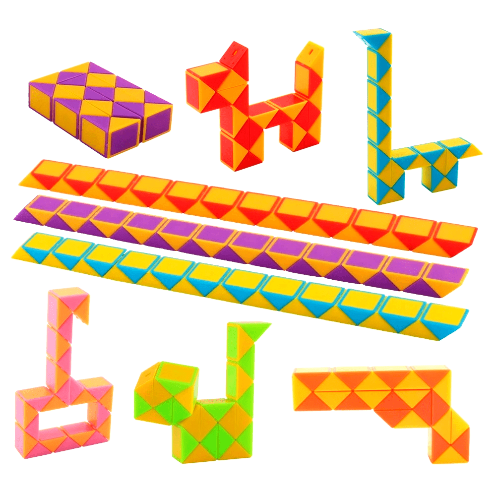 3x Magische Snake Puzzle | Vouwbare Stressverlichter | Educatief Speelgoed | Feestje & Verjaardagscadeau