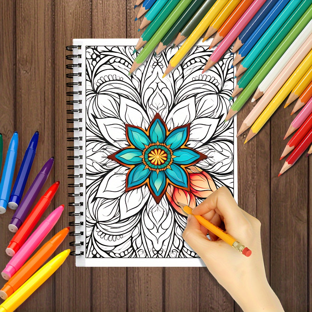 Kleurboek met Spiraalbinding voor Tieners & Volwassenen – 30 Unieke Patronen, Ontspannend Cadeau voor Feestdagen