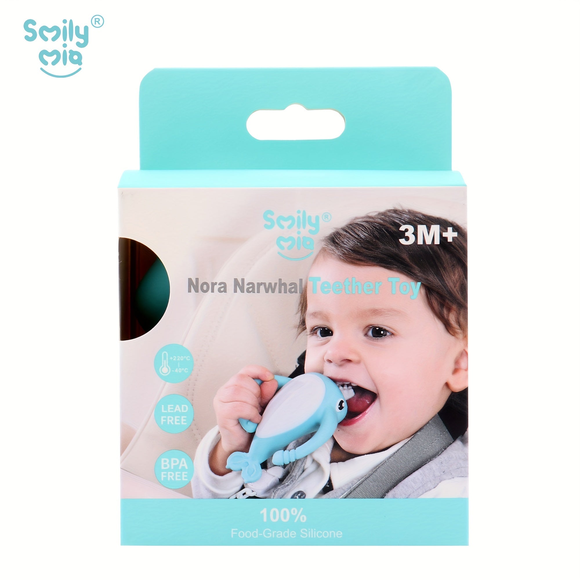 Narwal Bijtring voor Baby's van 3-6 Maanden - Zacht Siliconen Bijtspeeltje en Tandenborstel voor Jongens en Meisjes - Pijnverlichting bij Doorkomende Tandjes