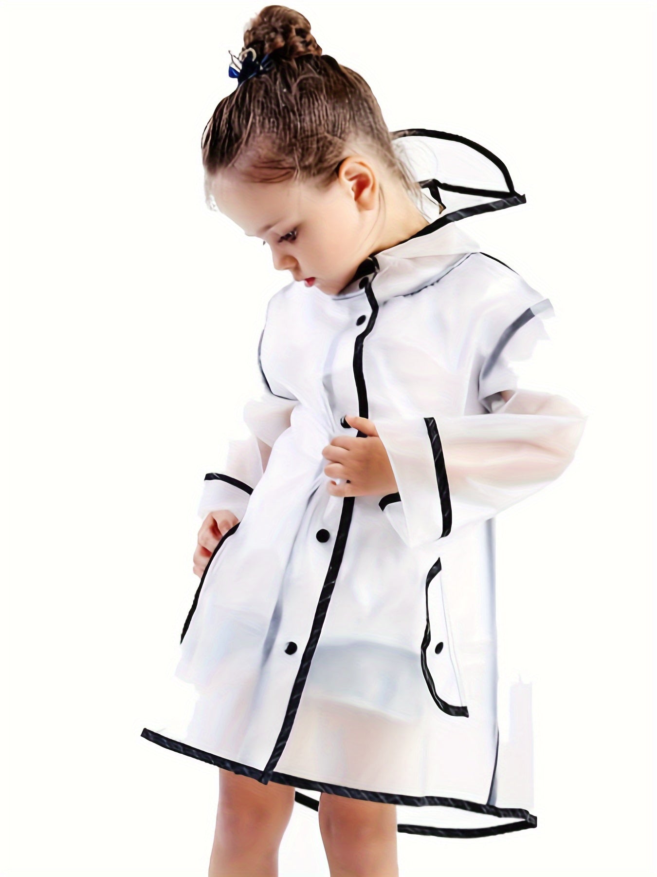 Lichtgewicht Transparante Regenjas met Capuchon voor Kinderen - Waterdichte Regenponcho voor Jongens en Meisjes