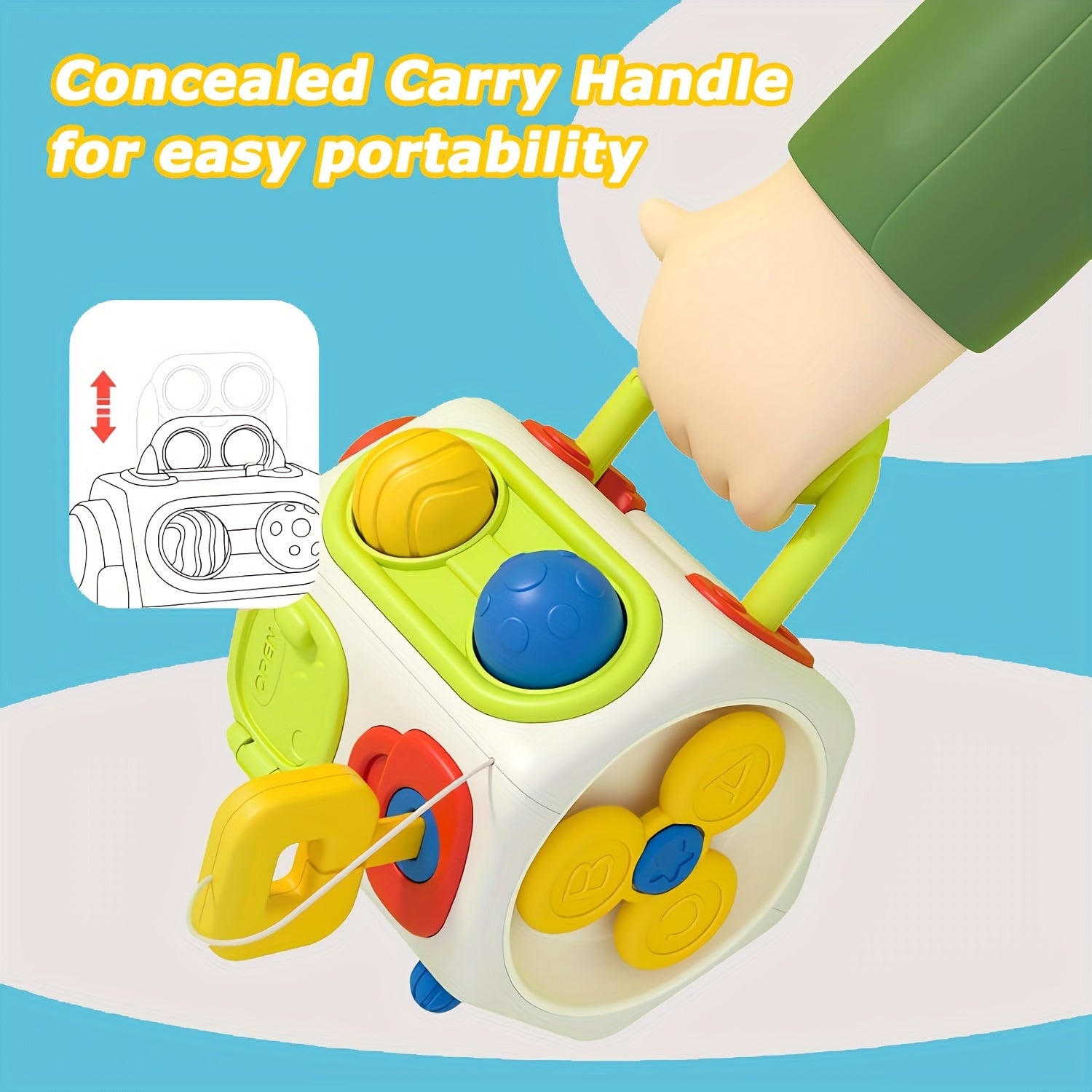 10-in-1 Activiteitenkubus | Montessori Sensorisch Activiteitenbord voor Peuters Educatief Reis Speelgoed voor Jongens & Meisjes