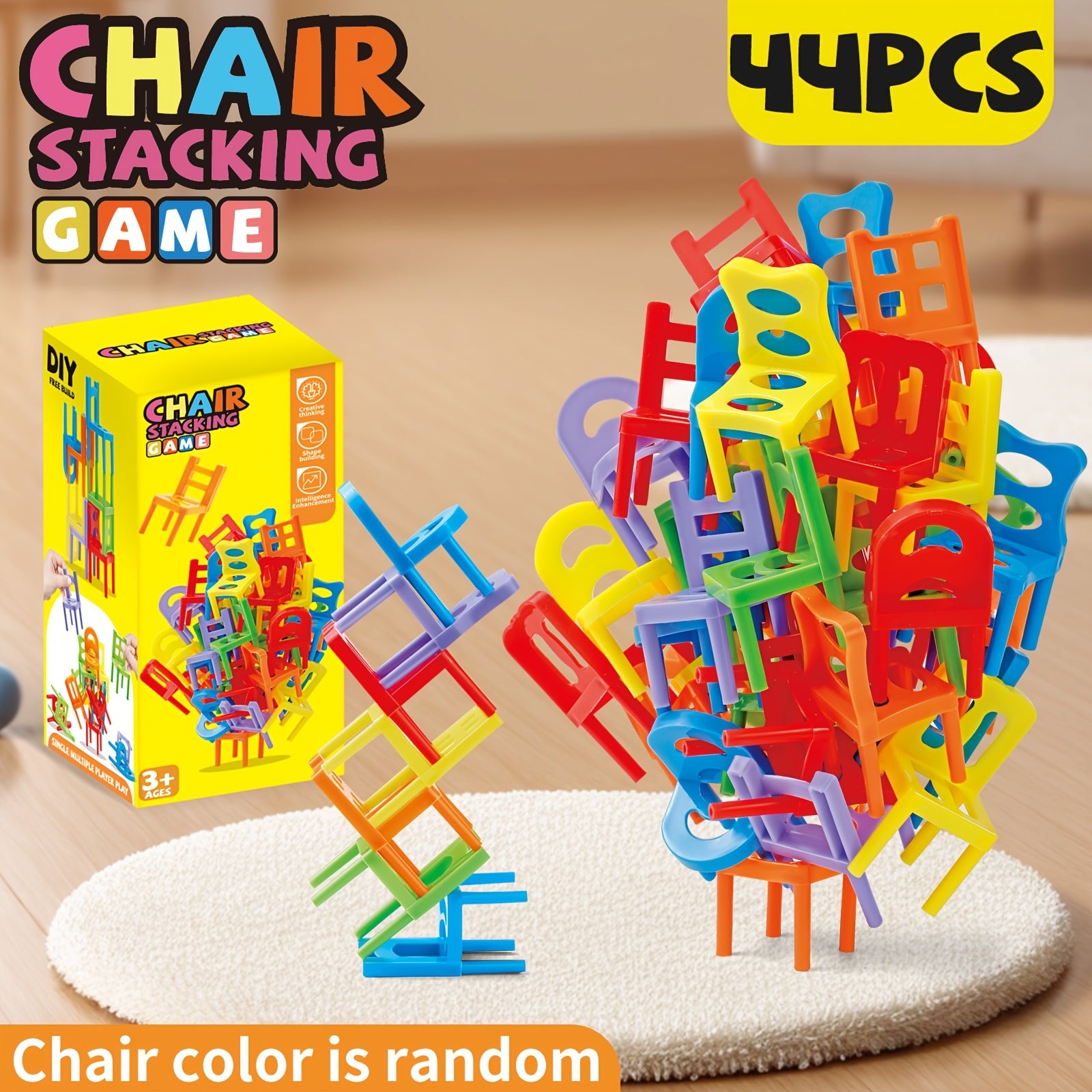 Stapelstoelen Spel | Interactief Familiespel, Perfect Cadeau voor Kerst, Thanksgiving & Nieuwjaar