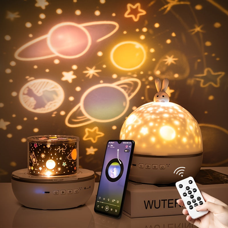 360° draaibare sterrenprojector nachtlamp | 15 films, 7 kleuren projector met muziekspeaker en afstandsbedieningstimer