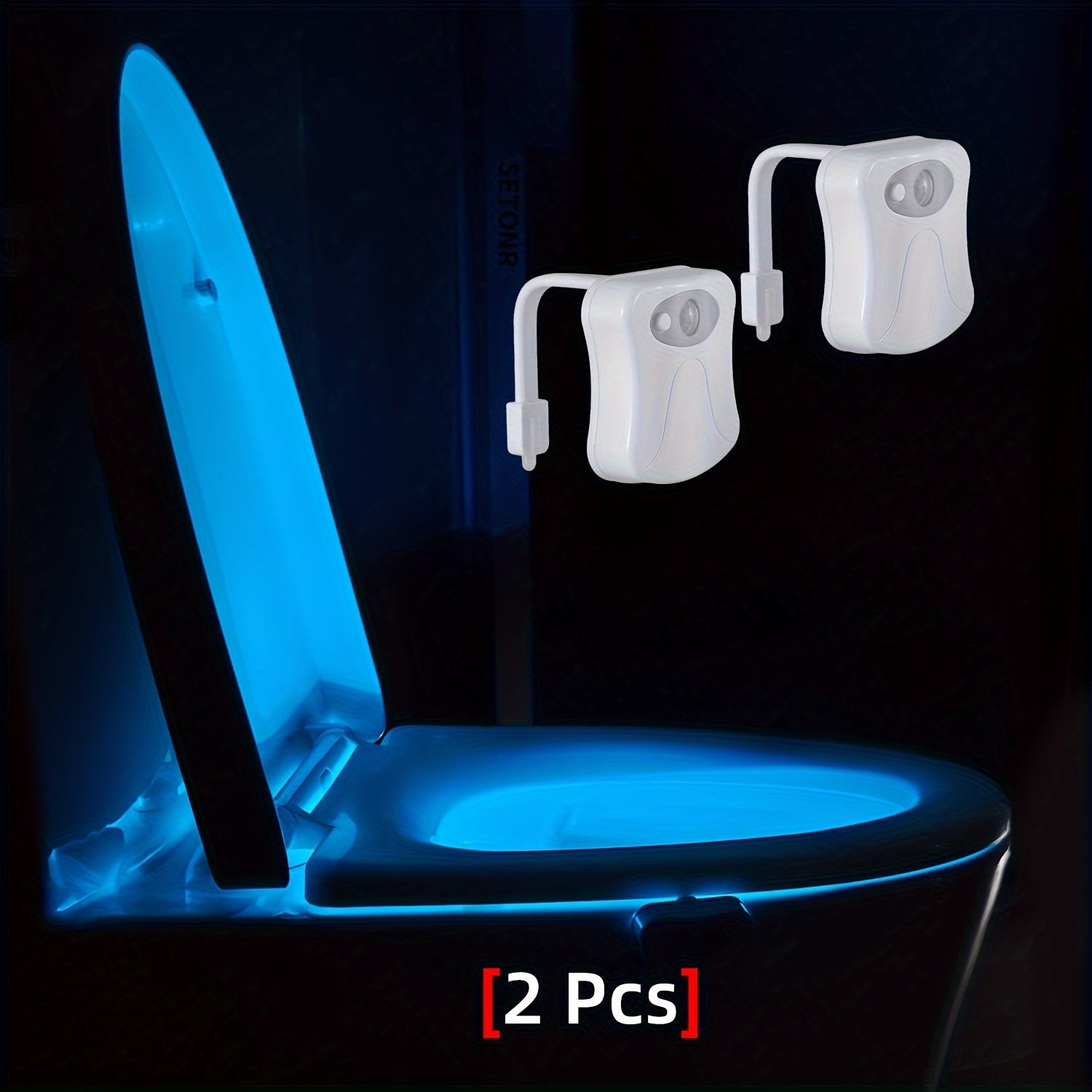 2 Stuks Toiletlamp met Bewegingssensor | LED WC Nachtlampje 16 Kleuren, instelbare helderheid