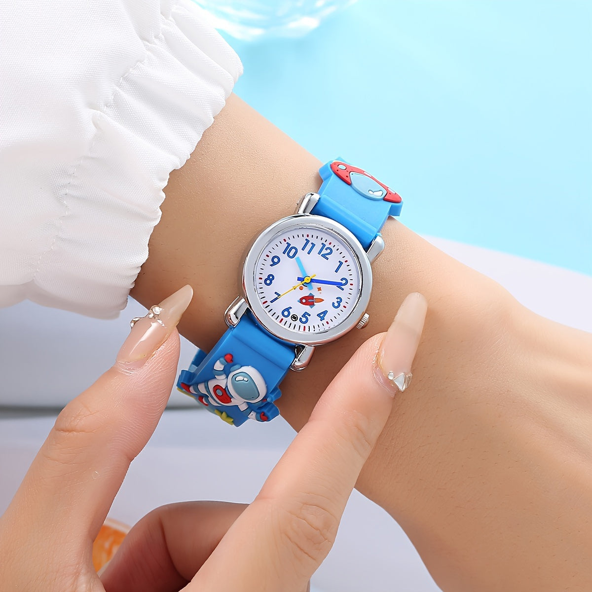 Kinderen Quartz Horloge | Astronaut & UFO Design met Zachte Silicone Band – Blauw