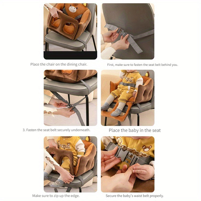Cartoon Draagbare Baby Eetstoel | Multifunctionele Baby- en Kindkruk Voor Leren Zitten Sofa