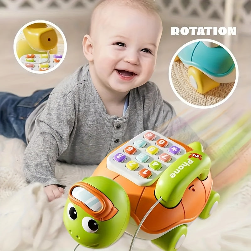 Muzikale Speelgoedtelefoon voor Baby en Peuter - Educatief Schildpad Speeltje met Licht en Geluid voor Jongens en Meisjes - Eerste Telefoon voor Kinderen vanaf 1 Jaar