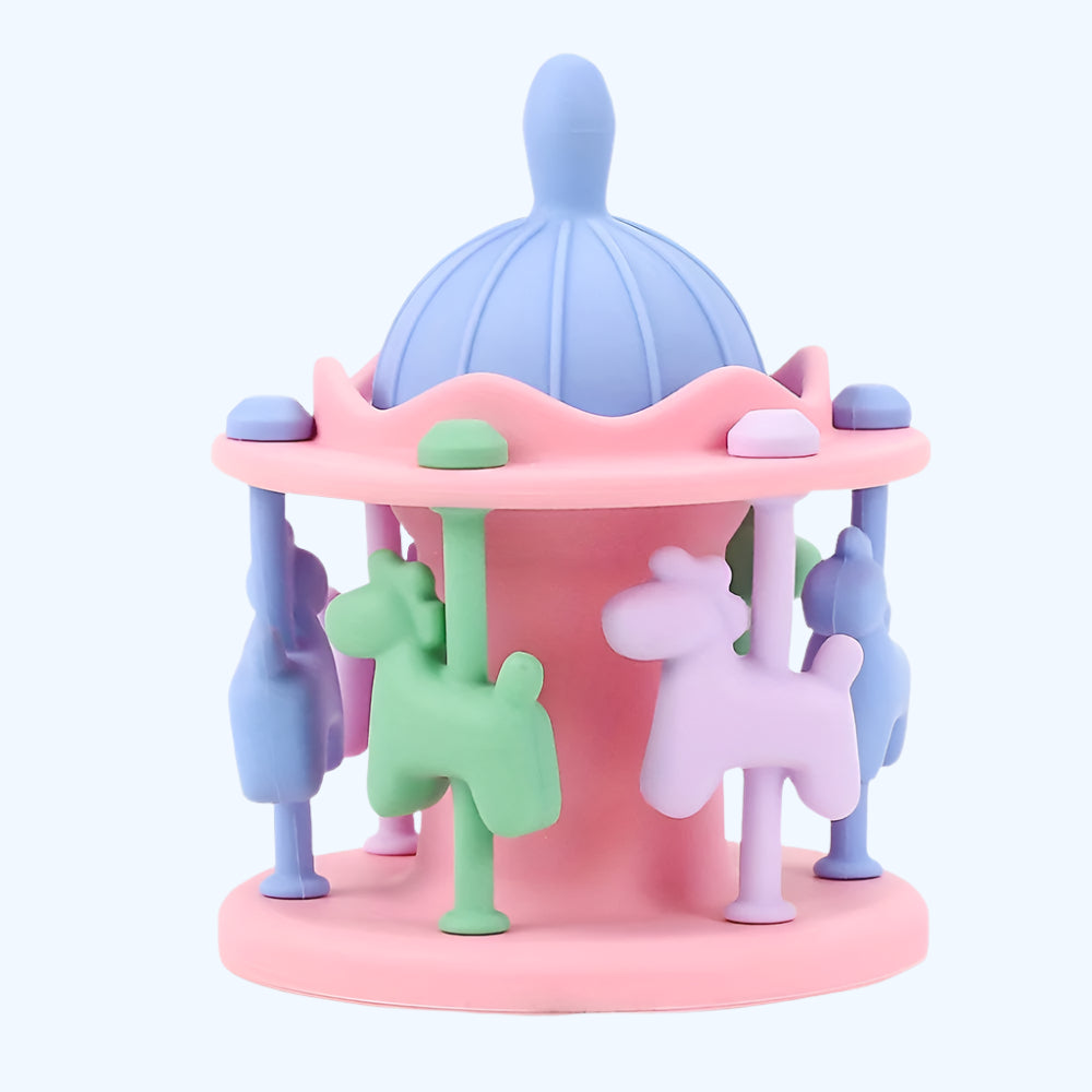 Carrouselontwerp Siliconen bijtrammelaars | Babykauwspeelgoed met muziek en rammelaars voor kinderen van 0-3 jaar