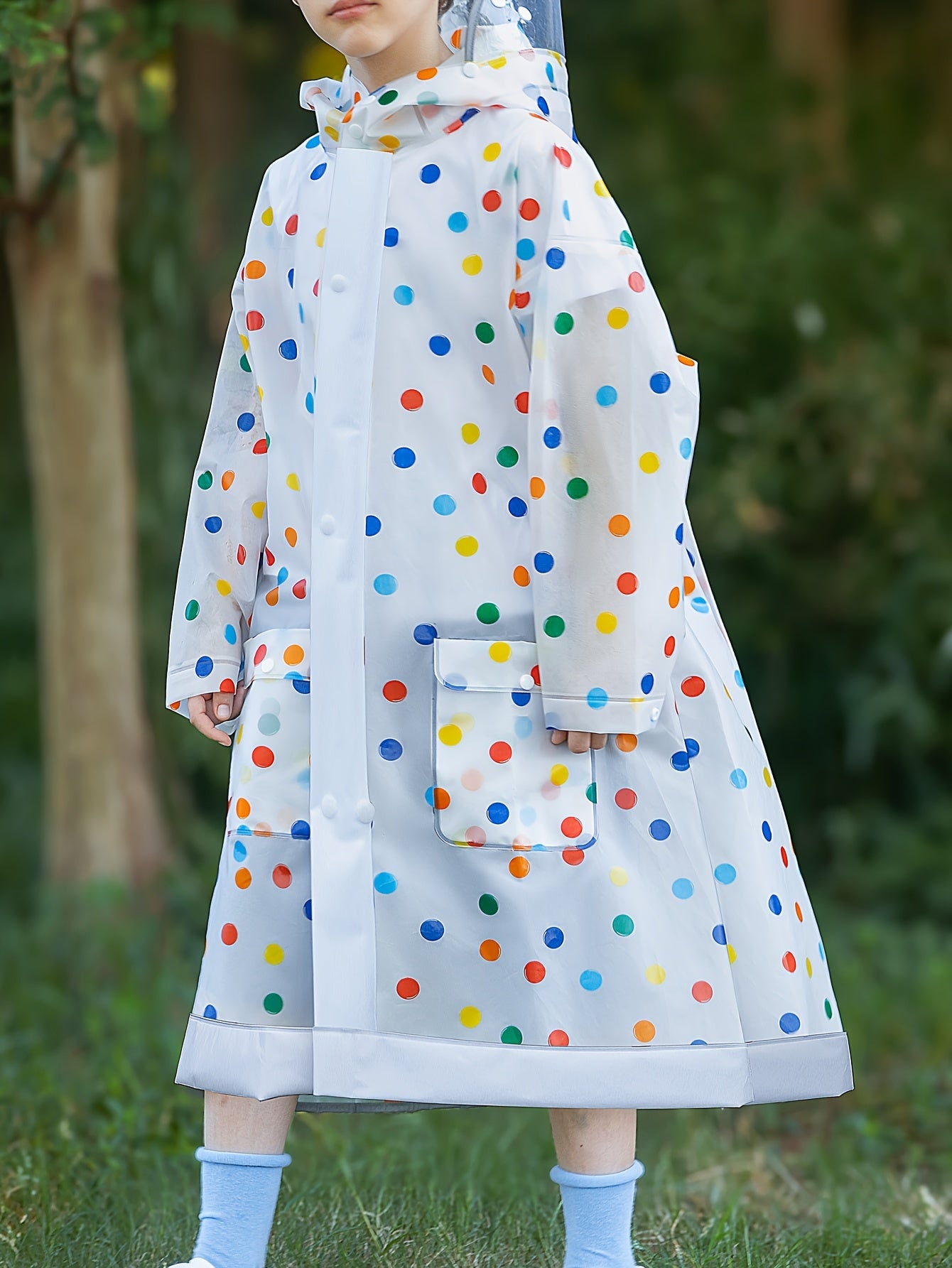 Regenjas met stippen kinderen | Poncho met capuchon