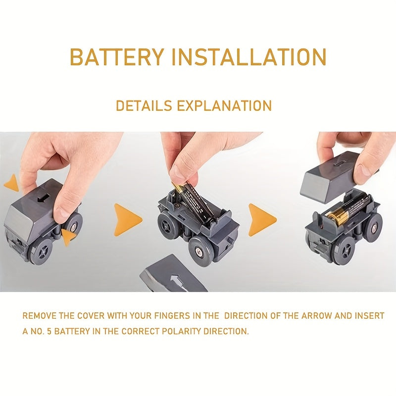 Constructie Avontuur Treinset | Elektrisch Voertuig op Inertiespoor, Geschikt voor Kinderen 3+