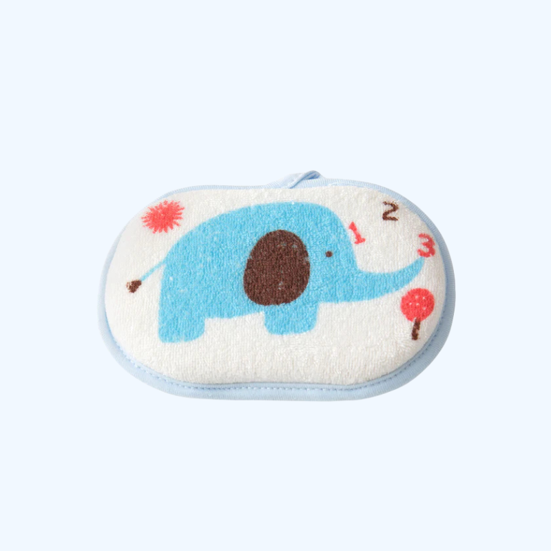 Kinder Katoenen Douche Bad Spons | Cartoon Olifant Lichaam Wasborstel Zacht Voor Baby en Peuter