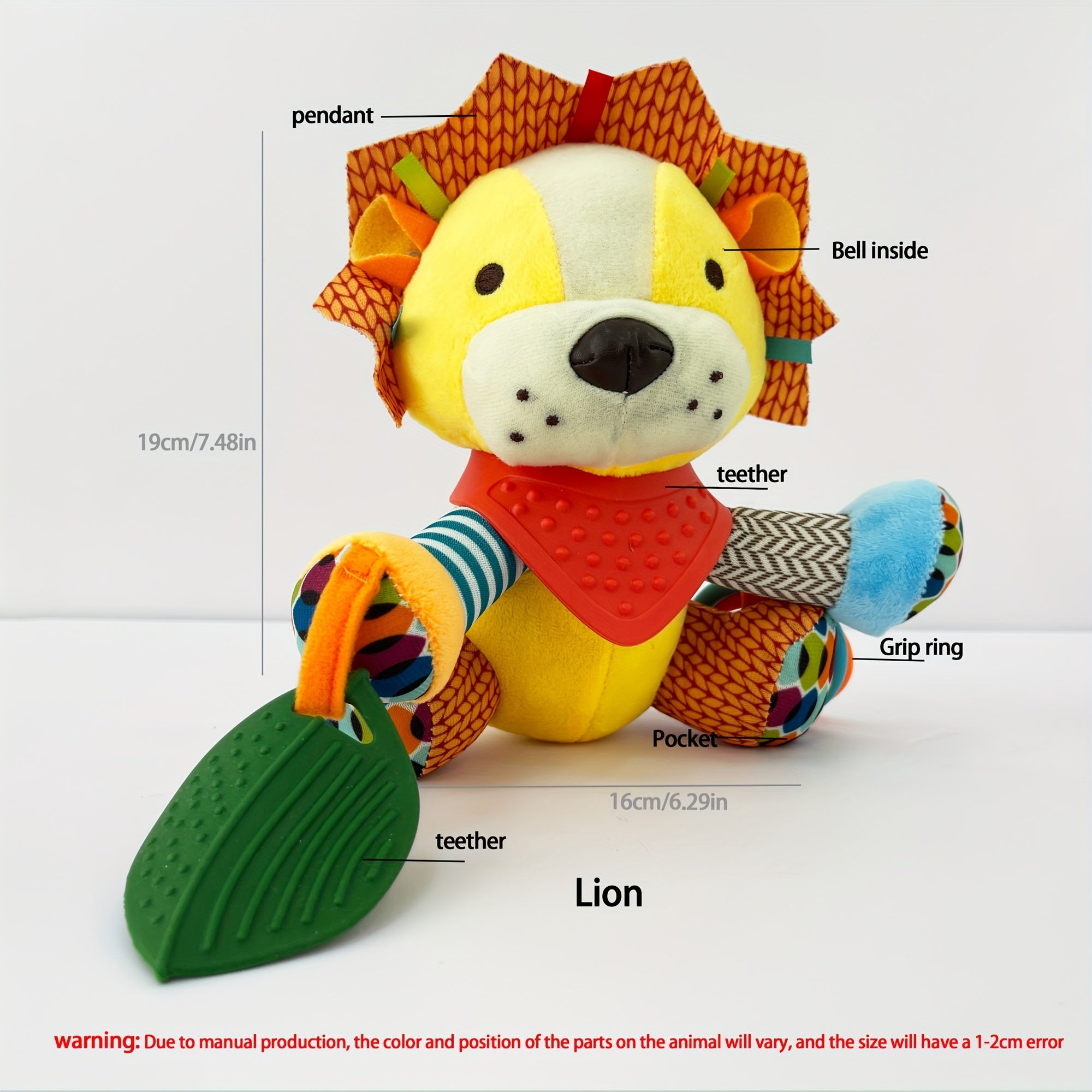 Dierenvormig Baby Pluchen Speeltje | Sensorische Pop als Kerstcadeau voor Baby's 0-3 Jaar