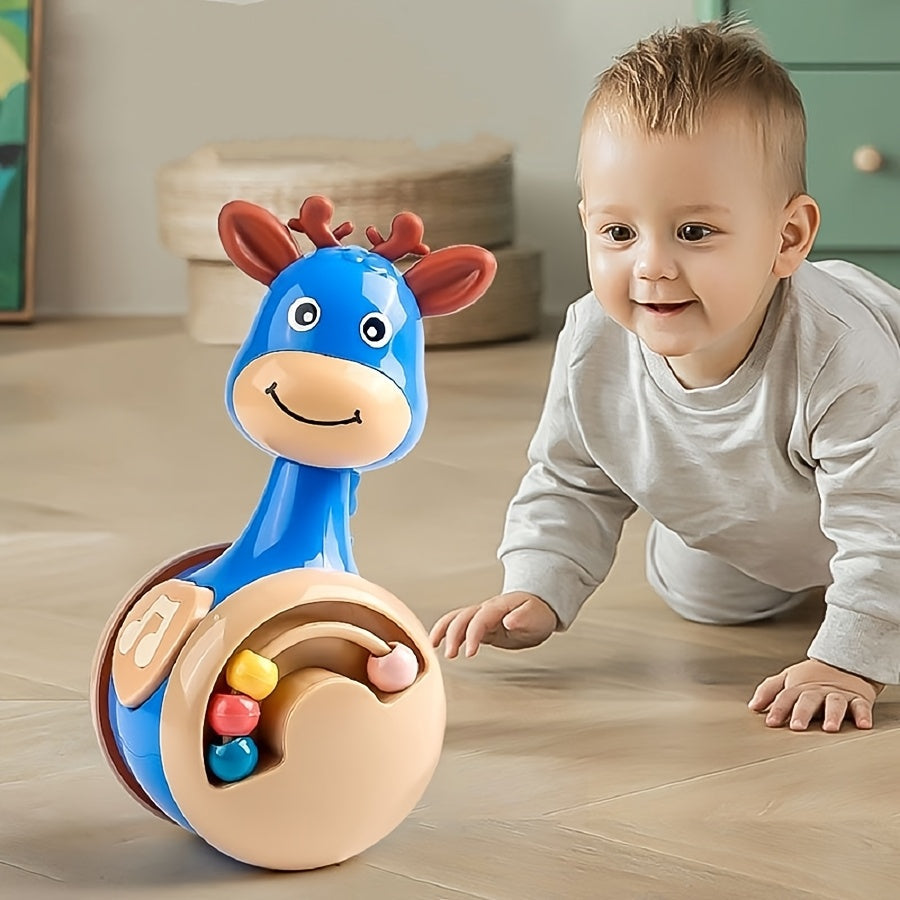 Hertenvormig schommelspeelgoed | Educatief muziekinstrument voor baby's, kruiptraining en cognitieve ontwikkeling, vroege leeractiviteit voor peuters