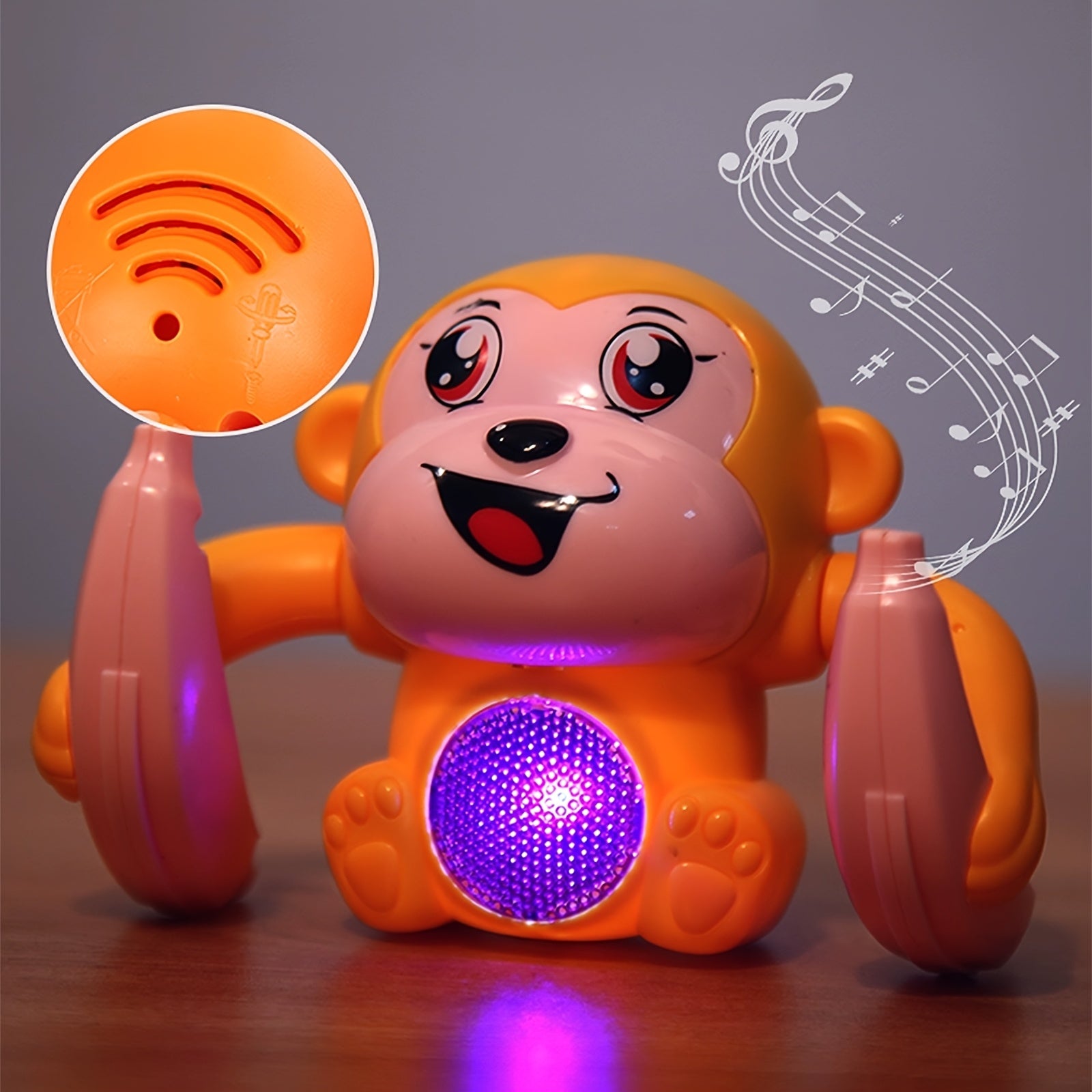 Interactieve Lichtgevende Aap – Lopend Speelgoed met Bewegend Hoofd | Speels Cadeau voor Kinderen en Baby's