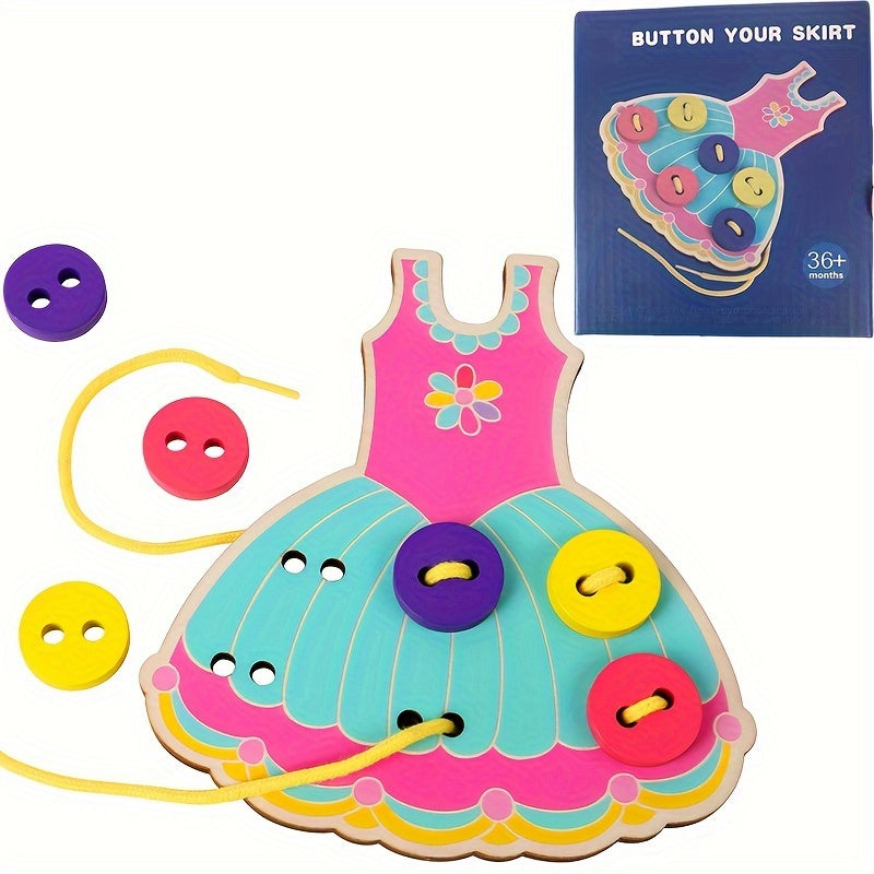 Houten Rijgrok Speelgoed | Motorische Ontwikkelingsspeelgoed voor Kinderen