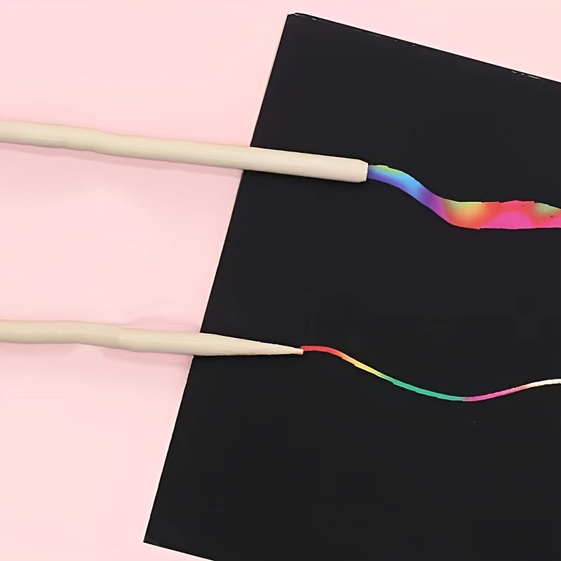 Regenboog Krasblok Set | 12 vellen knutselpapier voor tekenen & feestjes (3-12 jaar)