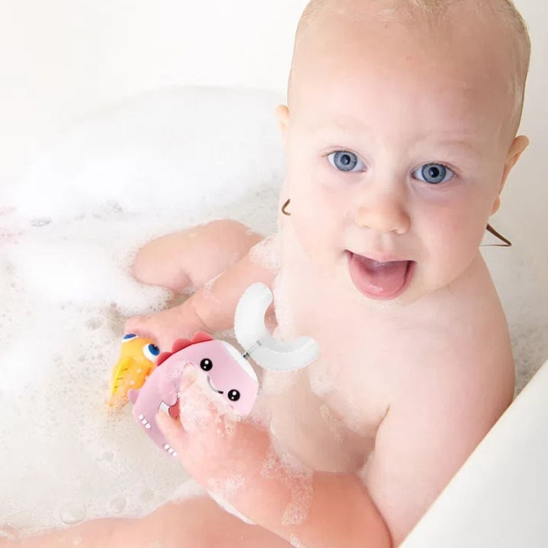 Kinderen U-Vormige Elektrische Tandenborstel met 4 Borstels | Waterproof Ontwerp 360-Graden Reiniging Sonic Tandenborstel met 5 Modi