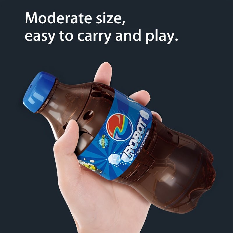 Transformeerbare Frisdrankblik Robot | Interactief Speelgoedfiguur | Duurzaam ABS | Tafeldisplay Robot voor Kinderen 14+ Jaar