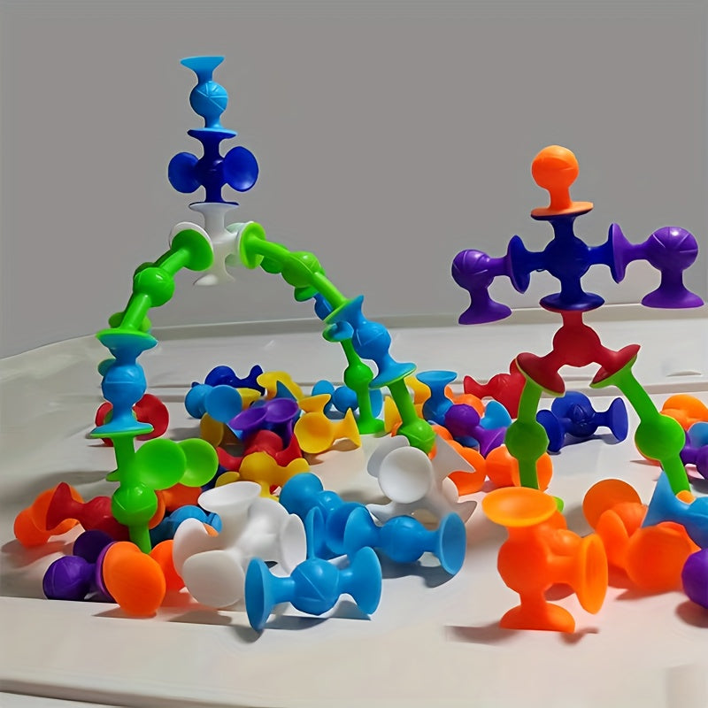 40-delige zuignap bouwset|Kleurrijk sensorisch speelgoed zonder batterijen