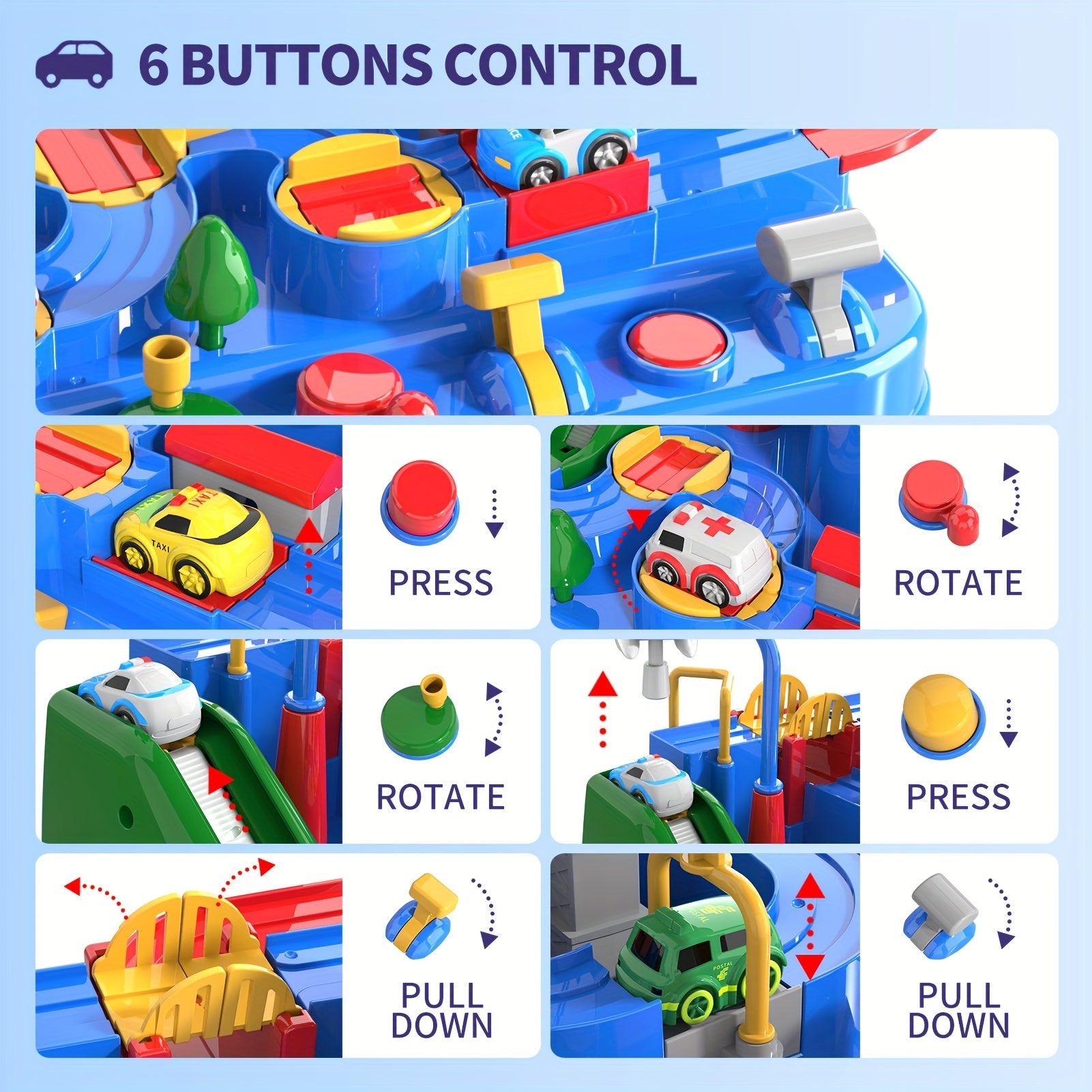 Racebaan Speelgoed voor Peuters | Auto Reddingsavontuur, Educatief Speelgoed voor Kleuters, Perfect Cadeau voor Kerst & Halloween