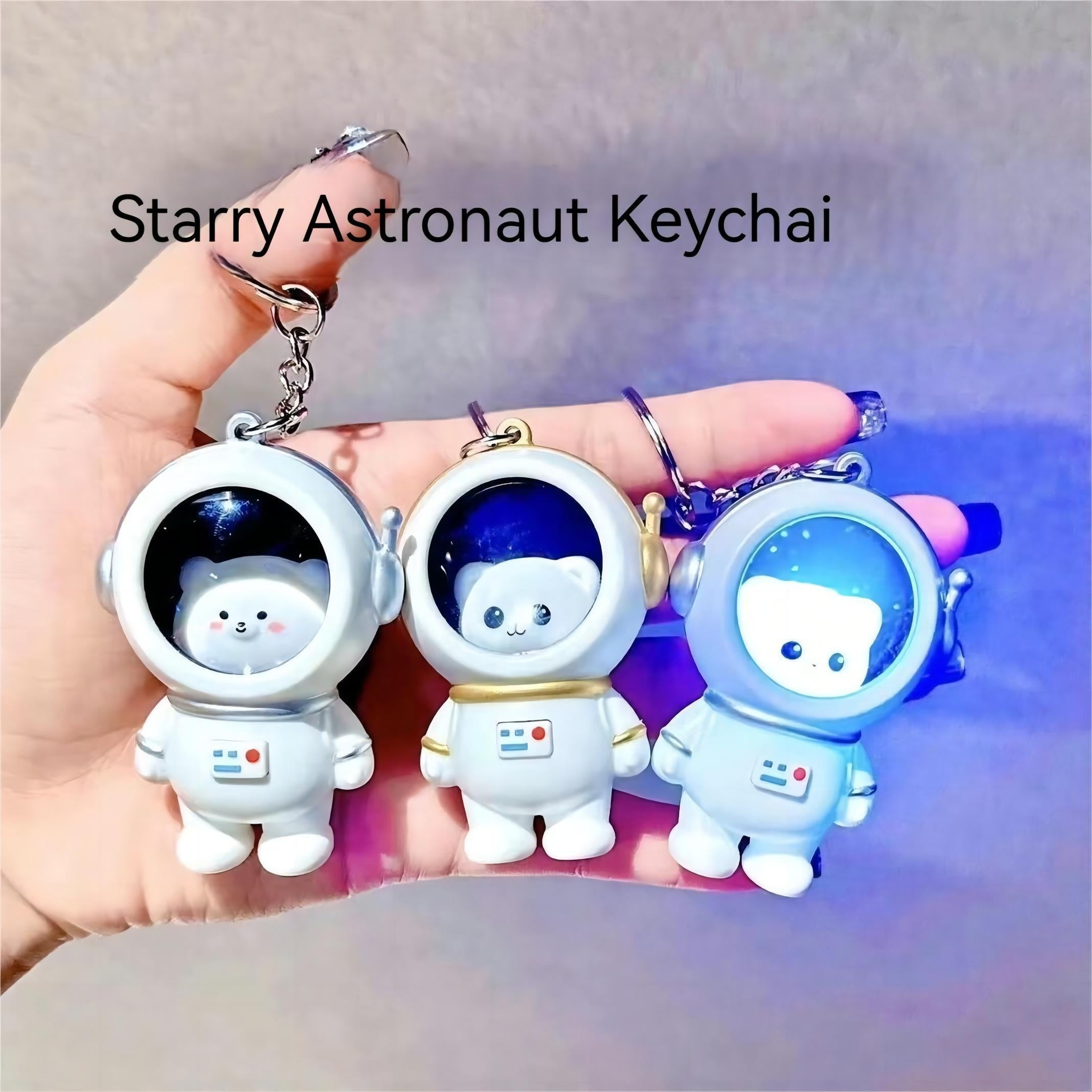 Astronaut Beer Nachtlampje Sleutelhanger | Ruimte-Thema Rugzak Charm voor Cadeaus