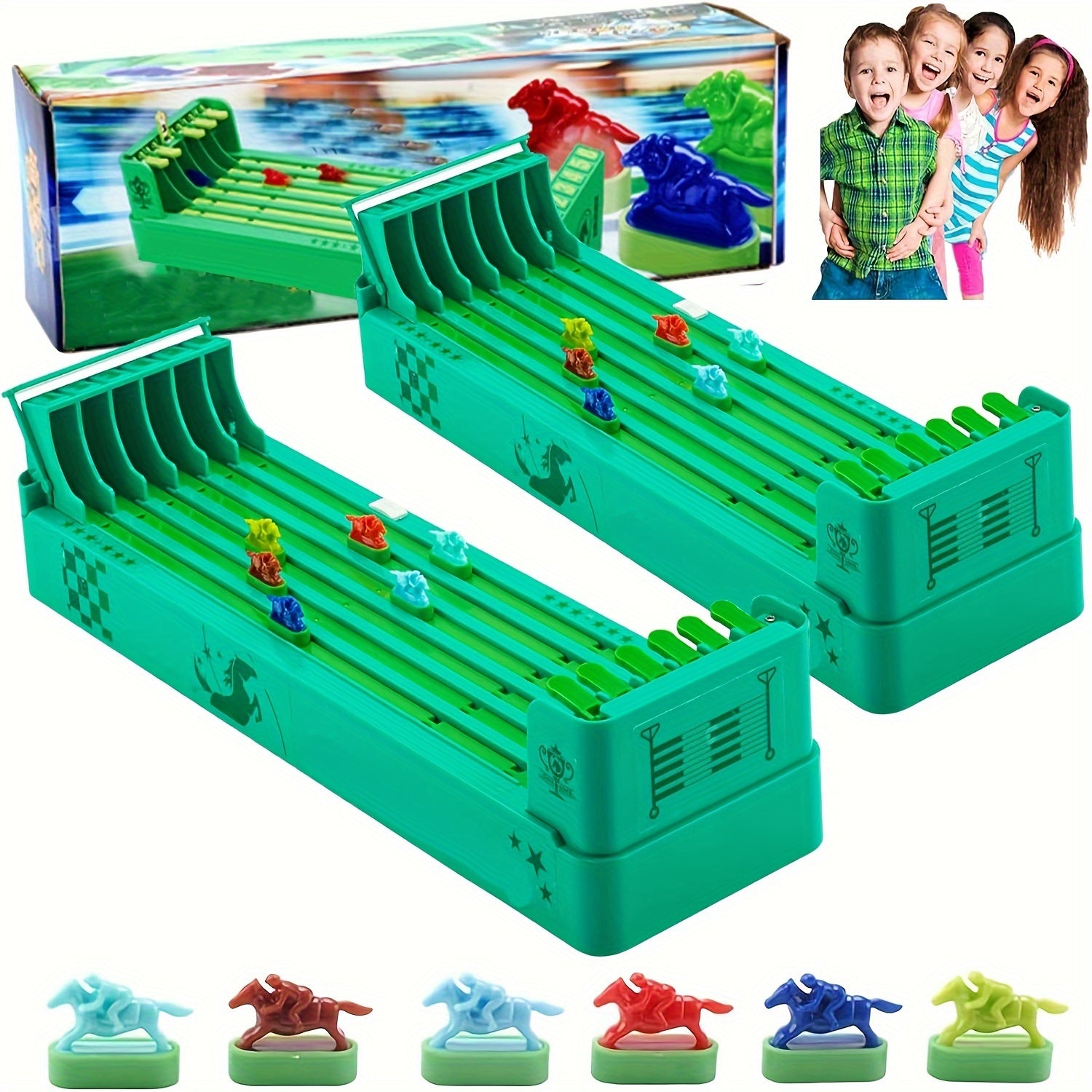 Mini Tafel Paardenrace Spel | Draagbaar en Interactief Gezelschapsspel