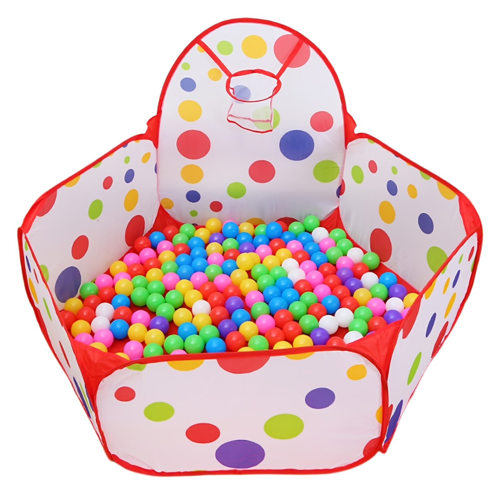 Pop-up Speeltent met Ballenbak & Basketbalring | Indoor & Outdoor Speelhuisje voor Kinderen