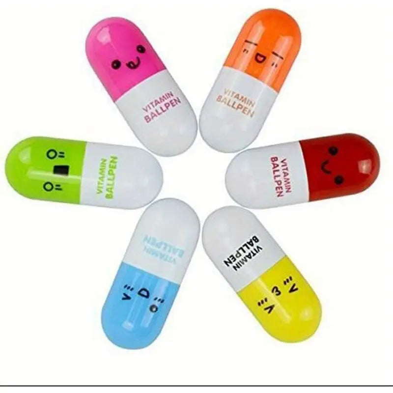 Novelty Vitamin Balpen | Inklapbare Cartoon Expressie Pen | Grappig Schrijfcadeau