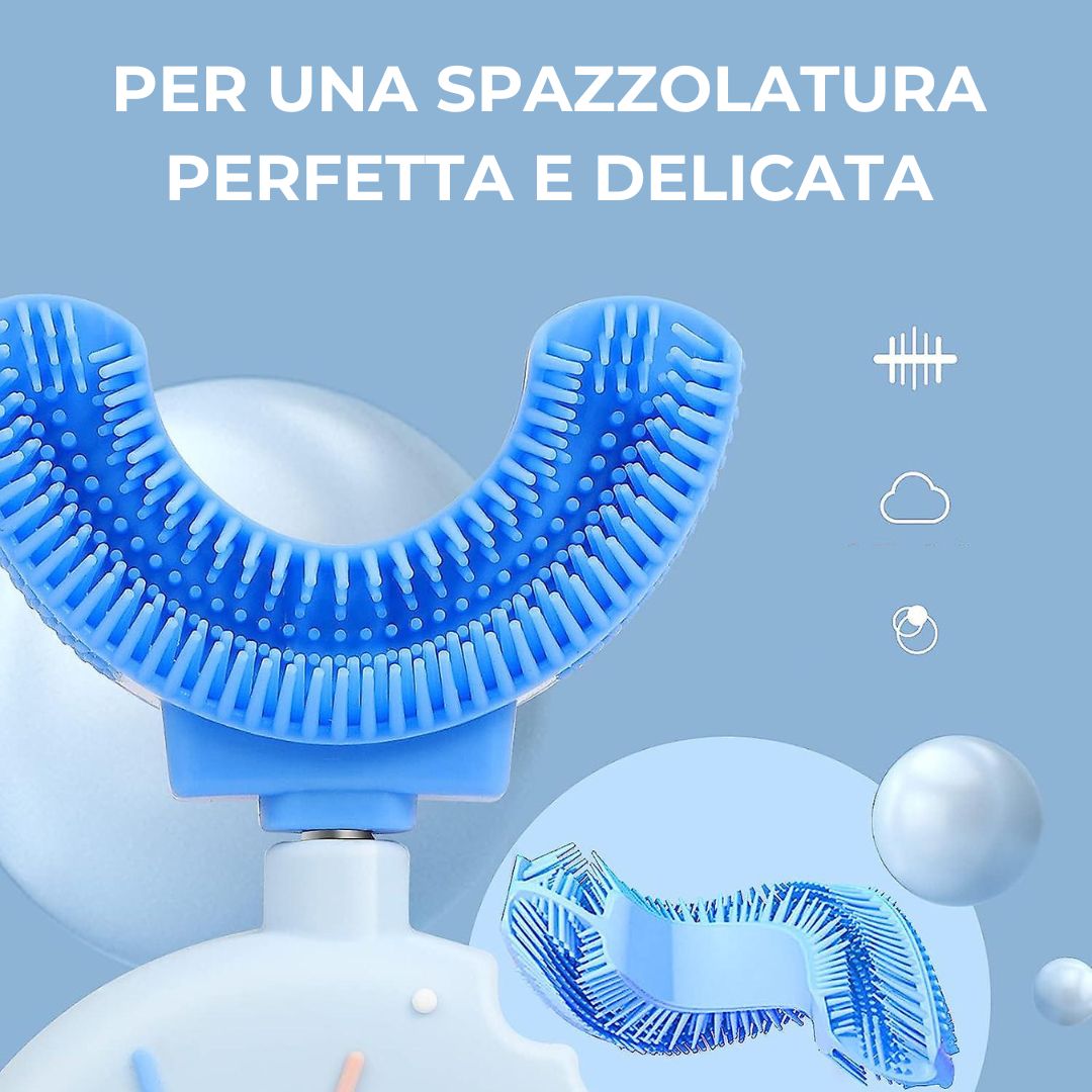 Kinderen U-Vormige Elektrische Tandenborstel met 4 Borstels | Waterproof Ontwerp 360-Graden Reiniging Sonic Tandenborstel met 5 Modi