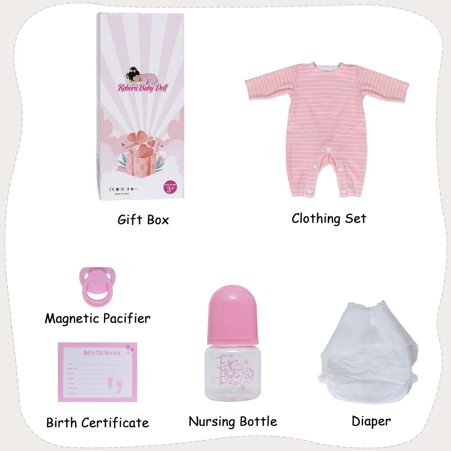 20 Inch Realistische Baby Pop | Levensechte Pasgeboren Babypop Zacht Lichaam Cadeau voor Kinderen van 3+