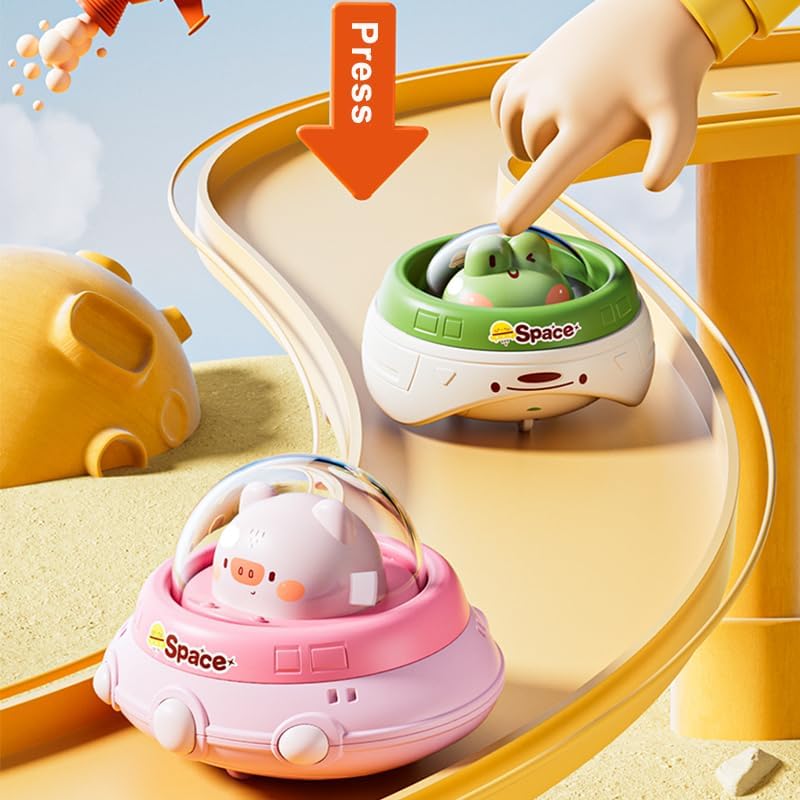 Dier-Thema Druk & Ga Auto's | Baby Speelgoed 6-36 Maanden | Perfect voor Reizen of Speeltijd