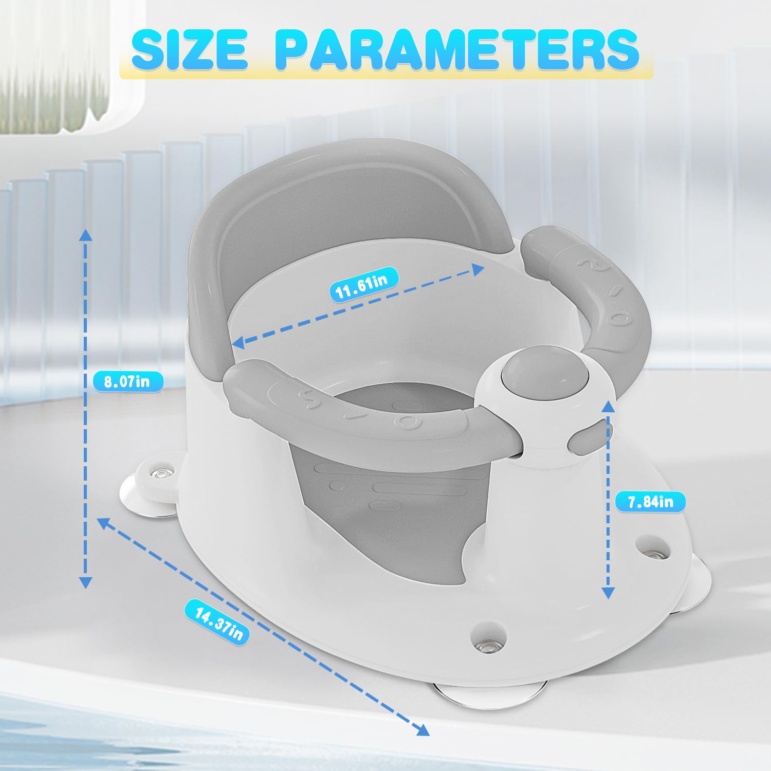 Baby Badstoeltje | Compact Badzitje voor Peuters met Open Antislip Ontwerp, 6 Maanden en Ouder