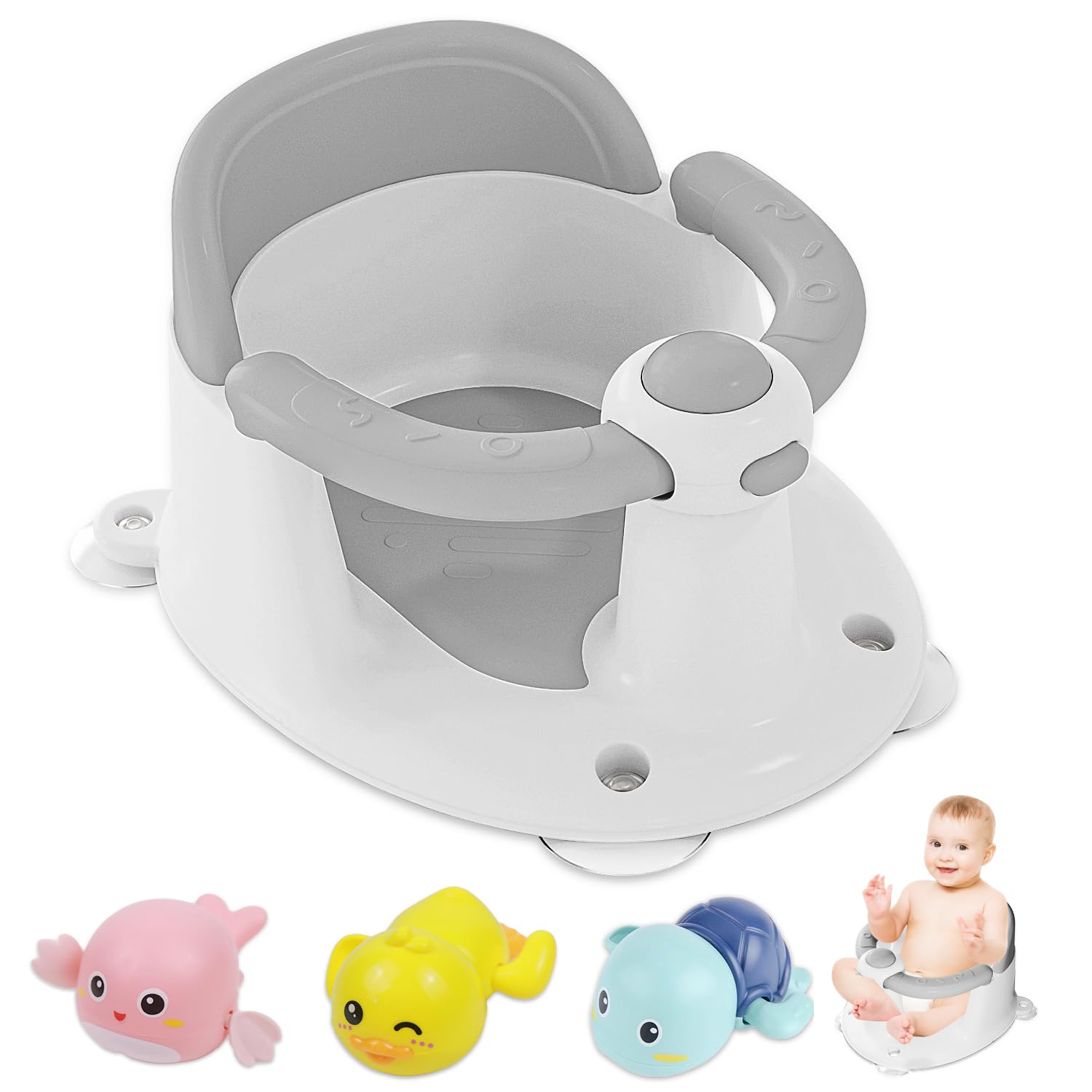 Baby Badstoeltje | Compact Badzitje voor Peuters met Open Antislip Ontwerp, 6 Maanden en Ouder