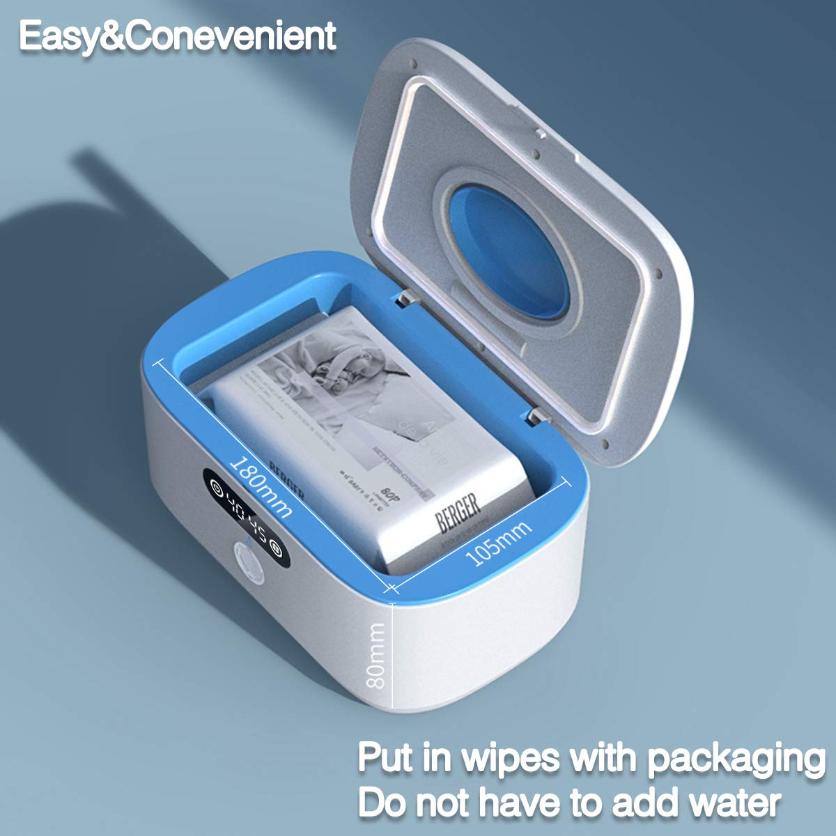 Billendoekjesverwarmer auto & thuis | dispenser met nachtlamp & temperatuurdisplay